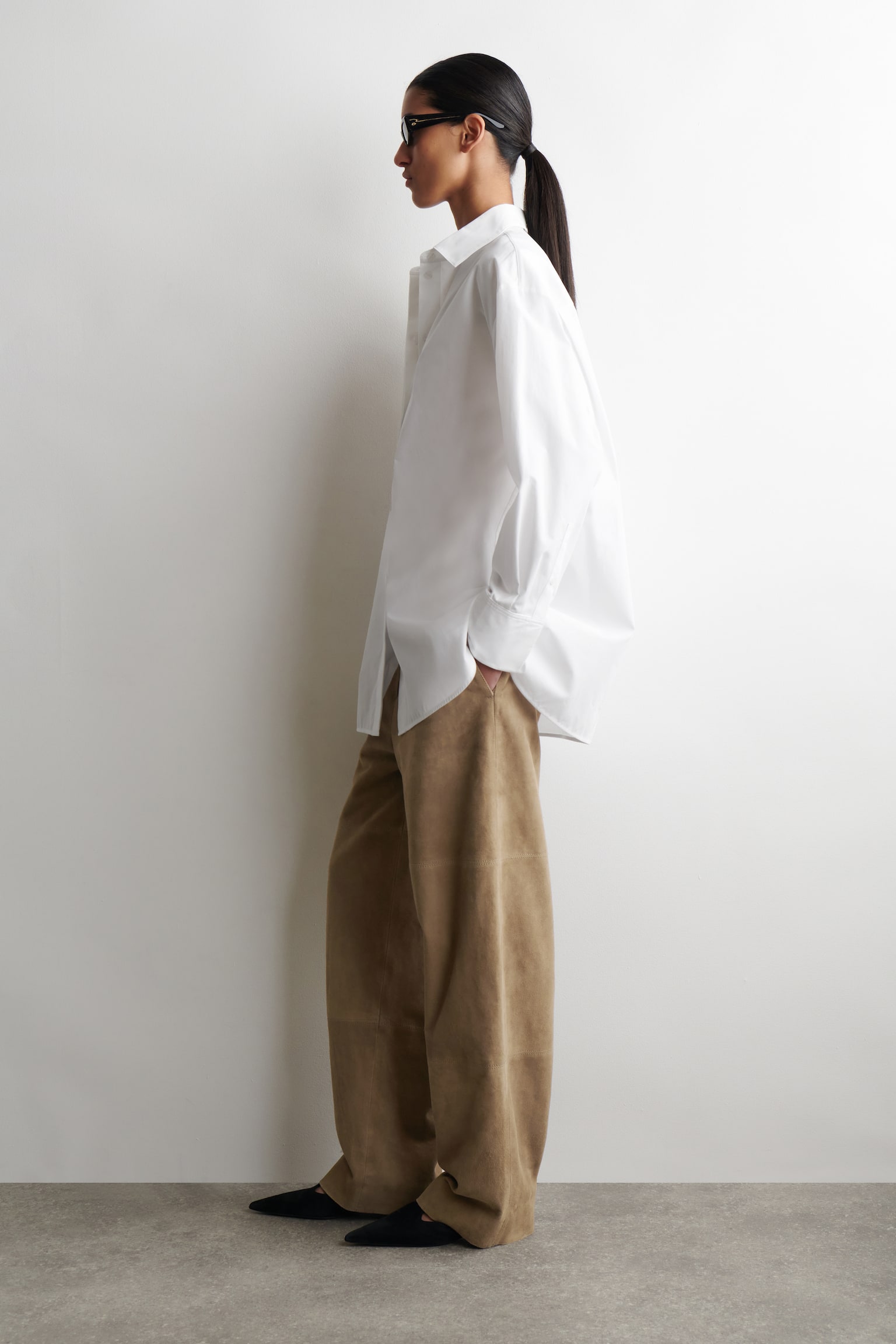 CHEMISE HABILLÉE EN COTON - BLANC/BLEU MARINE - 5