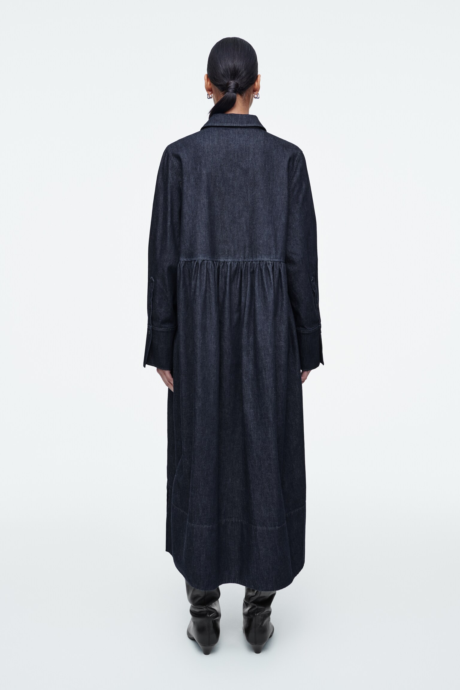 ROBE-CHEMISE OVERSIZE EN DENIM - INDIGO - 6