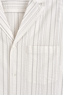 STRIPED TEXTURED CAMP-COLLAR SHIRT — WHITE / STRIPED 7