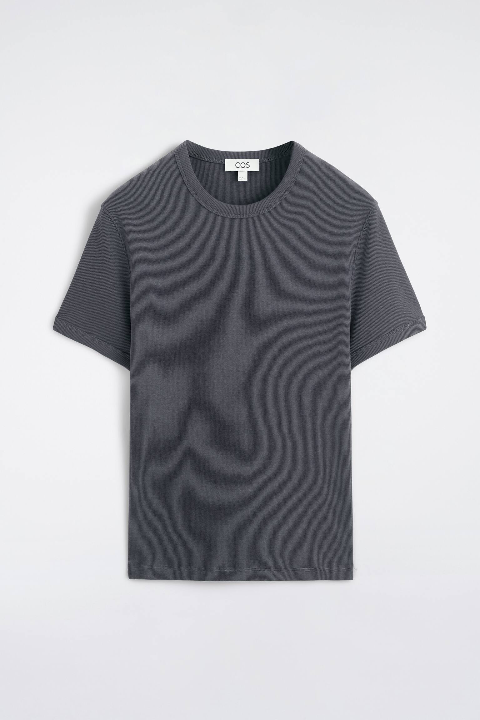 SLIM RIBBED COTTON T-SHIRT - 2