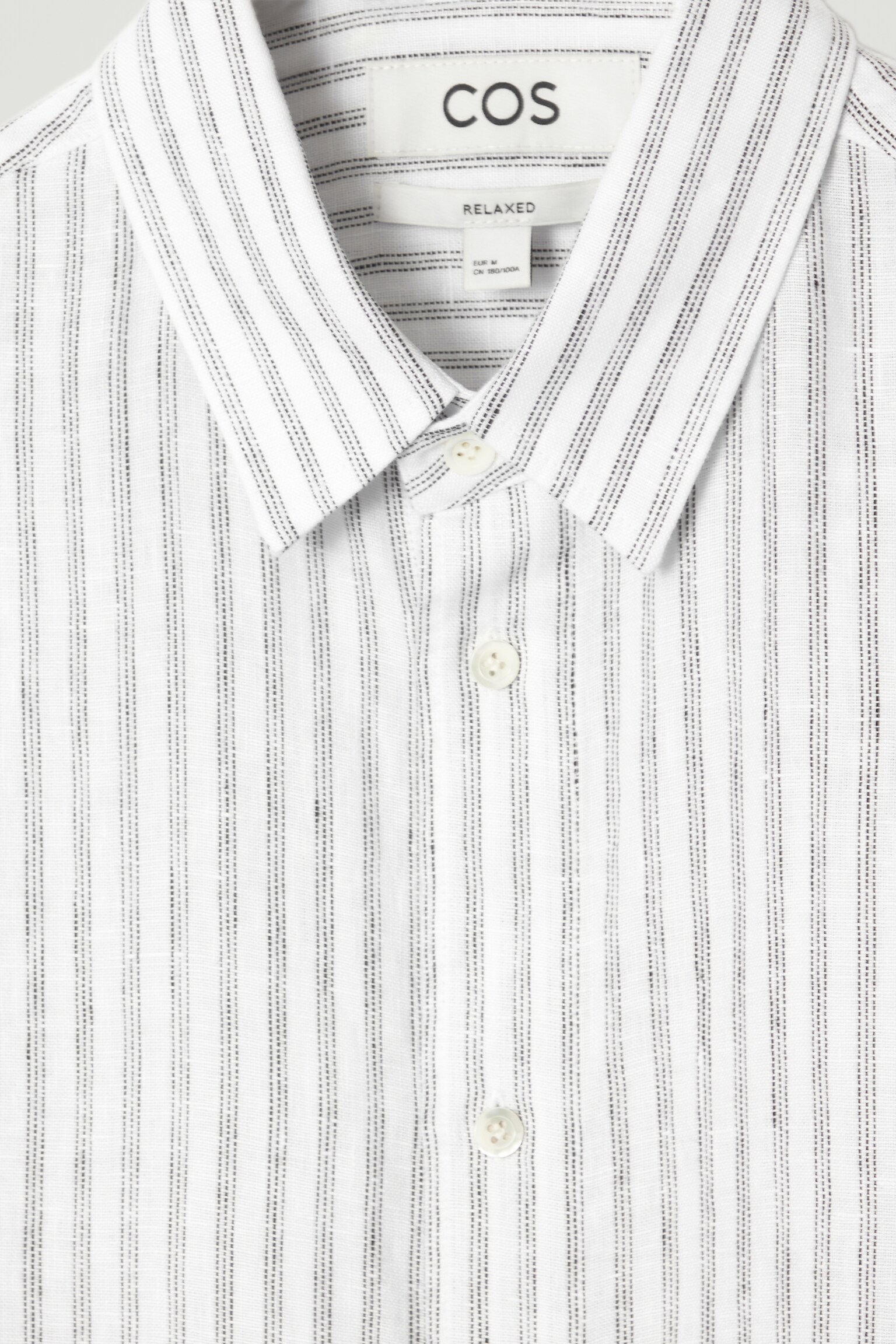 CHEMISE À MANCHES LONGUES DÉCONTRACTÉE EN LIN RAYÉ - BLANC / RAYURES - 2