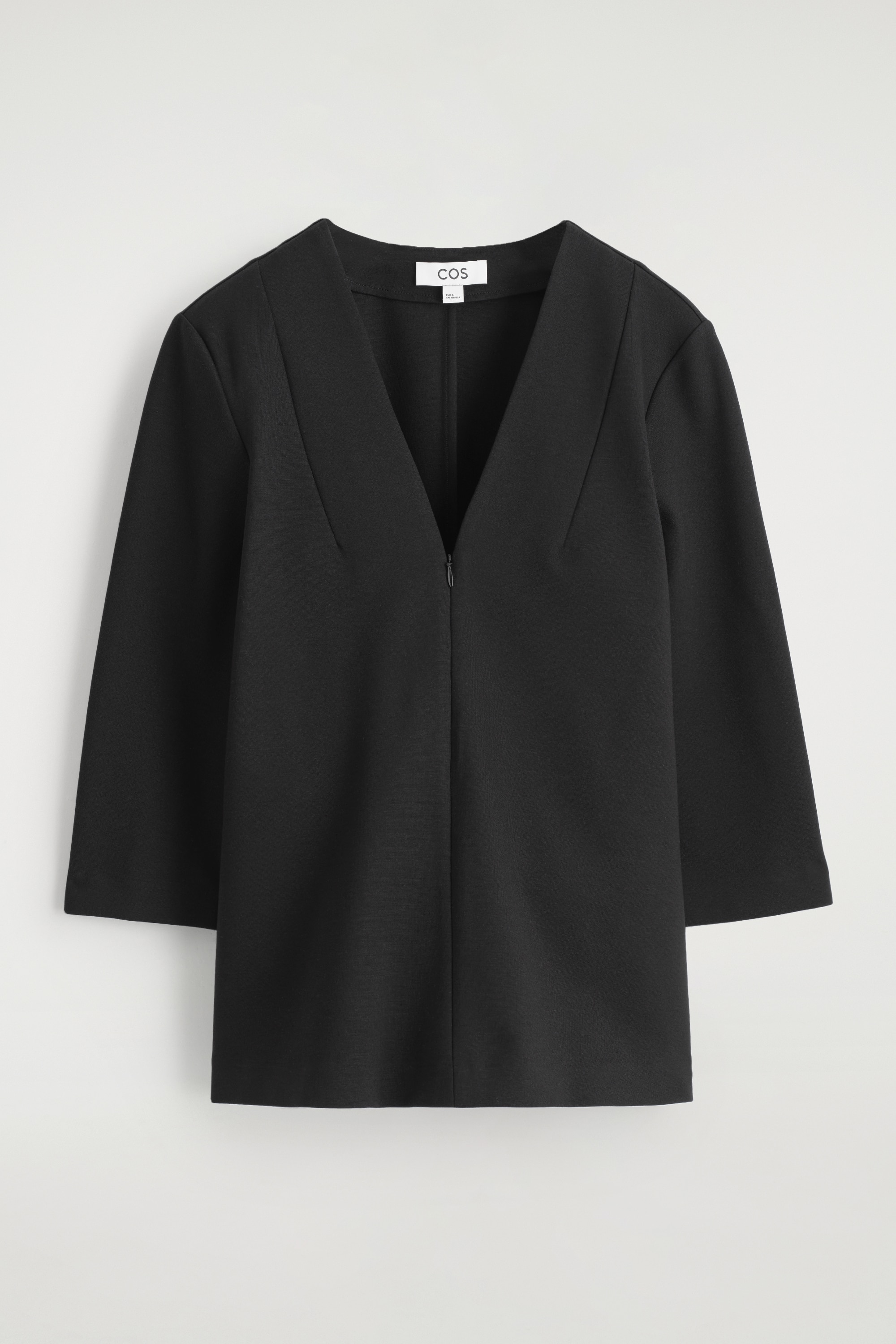 TOP IN JERSEY CON SCOLLO A V - NERO