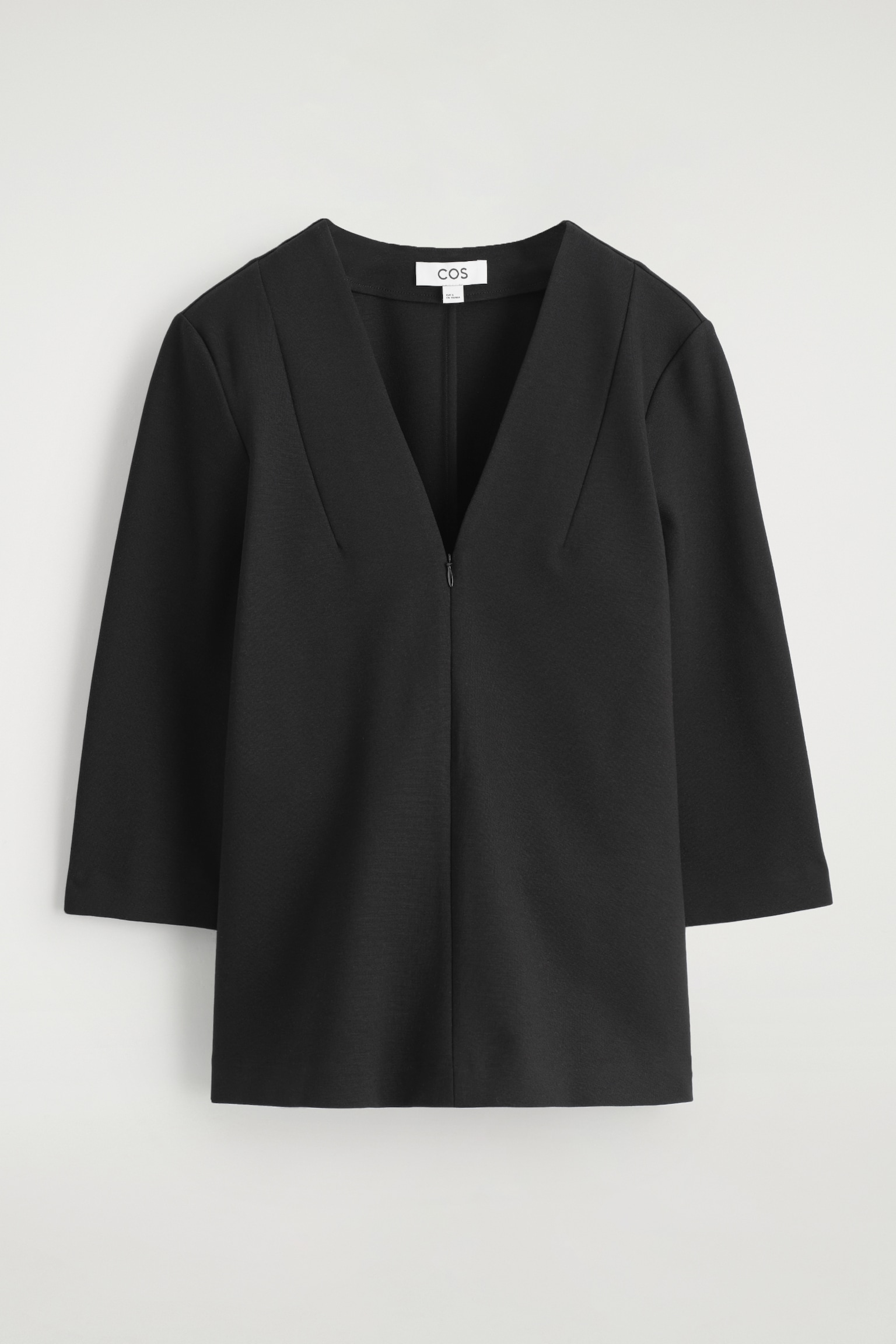BLUSA ELÁSTICA CON CUELLO DE PICO - NEGRO - 2