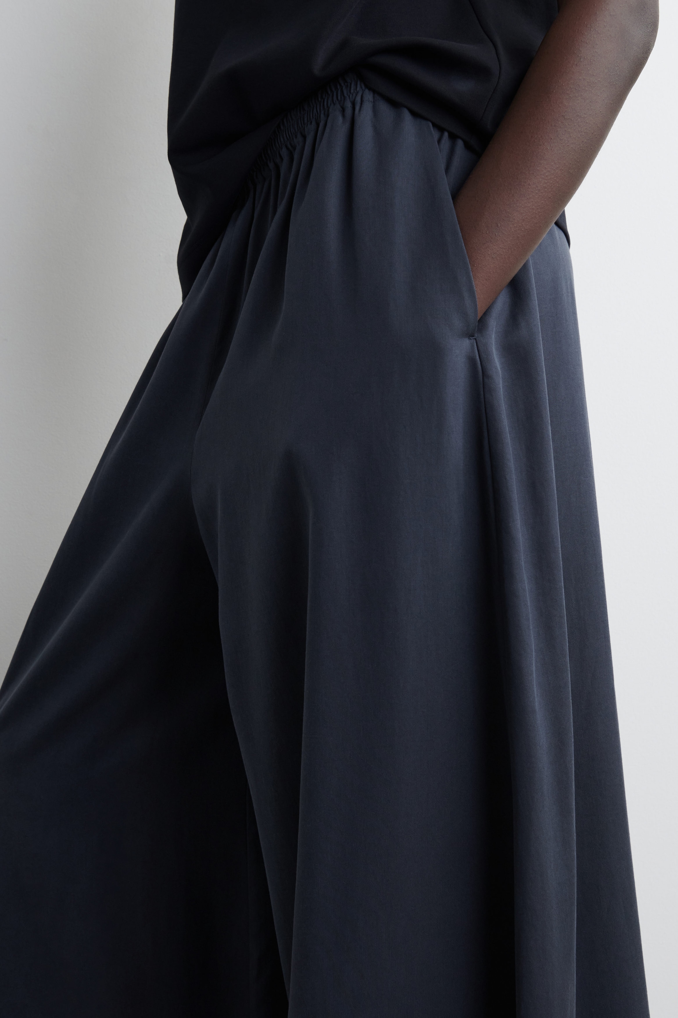 TWILL PALAZZO TROUSERS