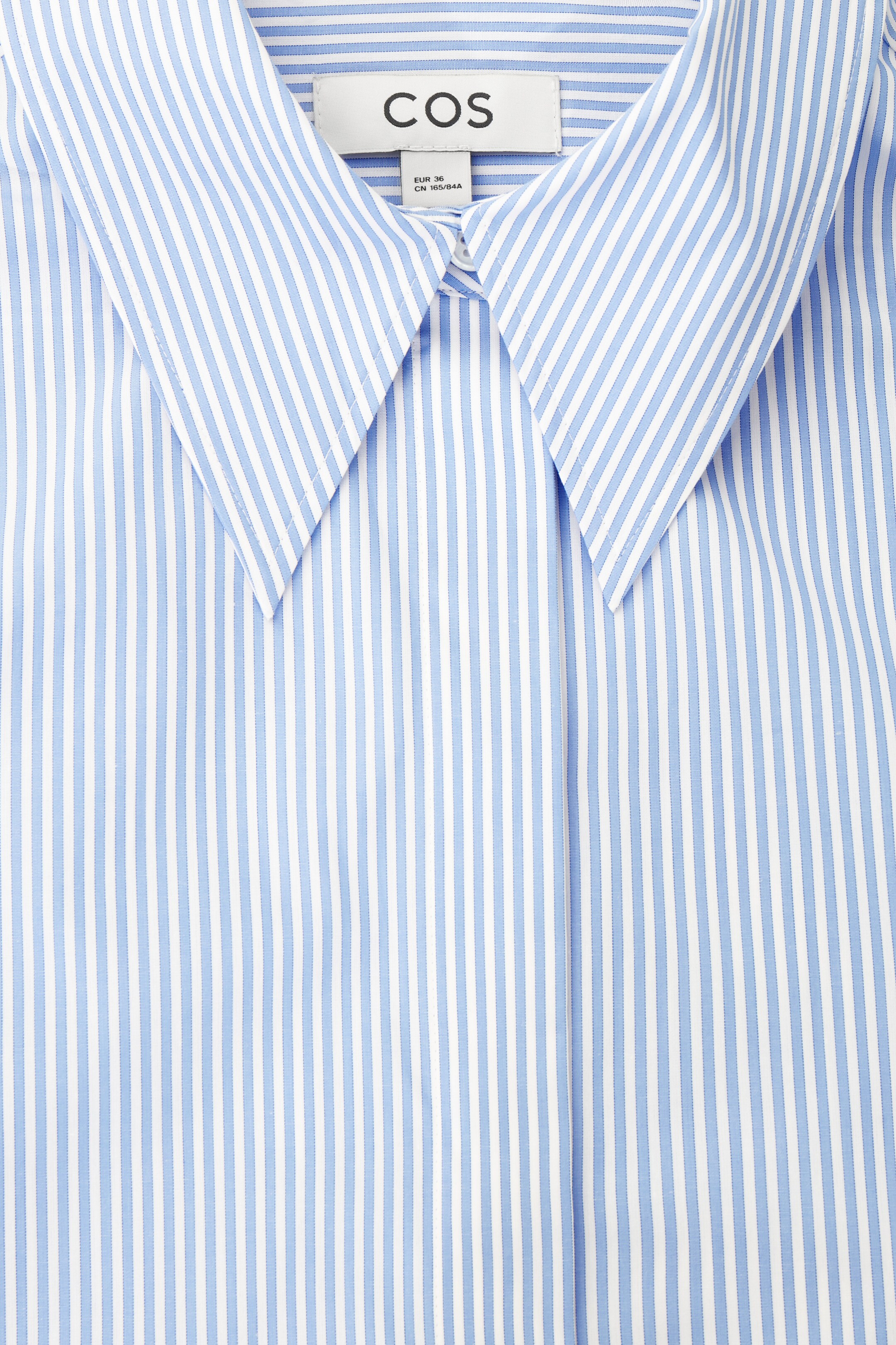 Agrandir l'image: CHEMISE EN POPELINE DE COTON DÉCONTRACTÉE - BLEU / FINES RAYURES - FEMME | H&M CH 2