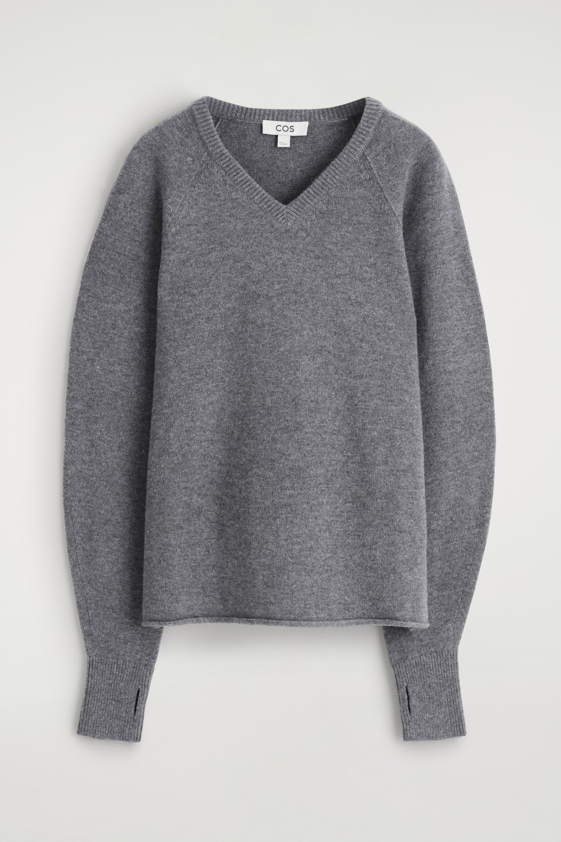 Größeres Bild ansehen: PULLOVER AUS MERINOWOLLE MIT V-AUSSCHNITT - DUNKELGRAU MELIERT - Ladies | H&M DE 6