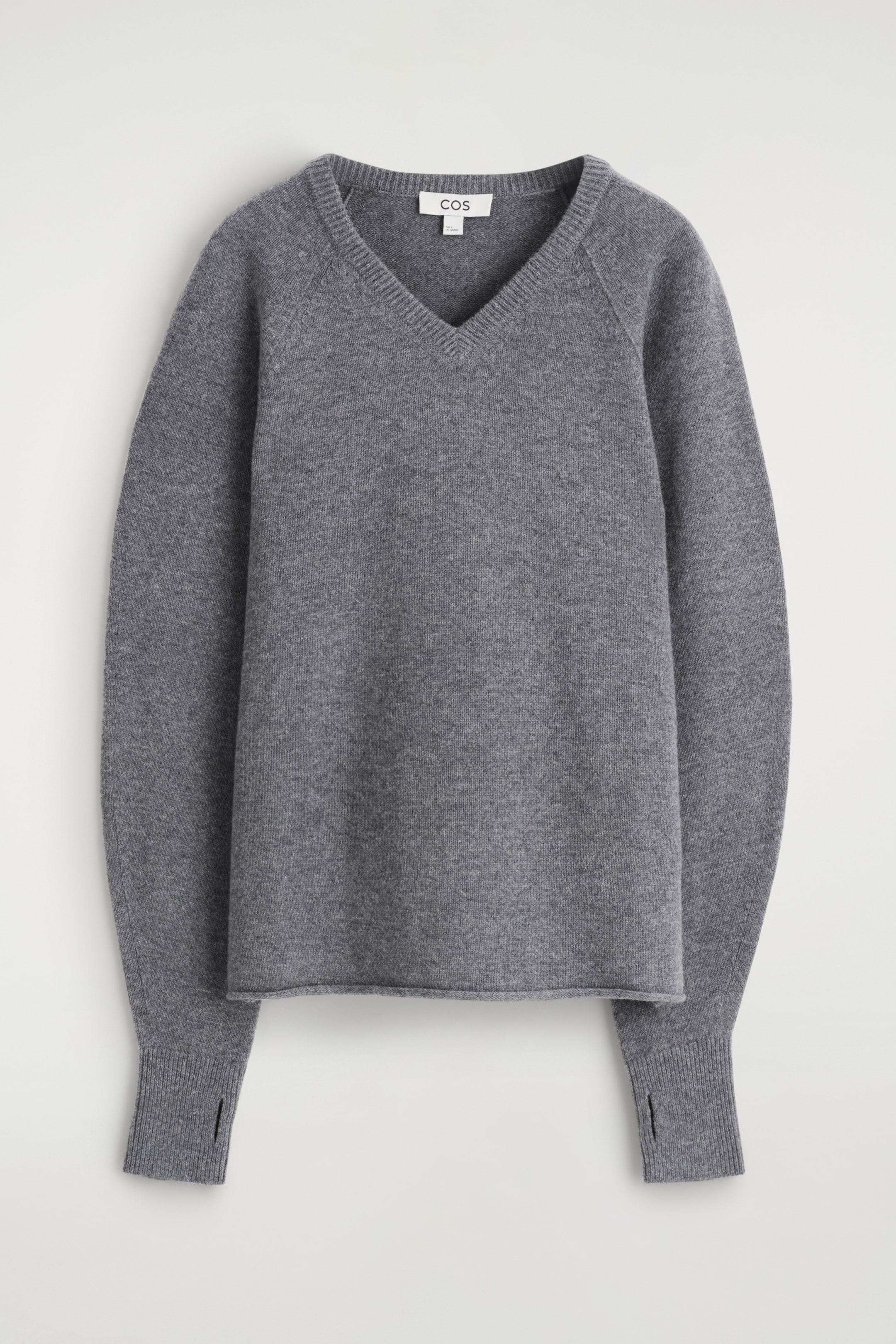 Grösseres Bild ansehen: PULLOVER AUS MERINOWOLLE MIT V-AUSSCHNITT - DUNKELGRAU MELIERT - DAMEN | H&M CH 6