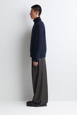 DOUBLE-FACED KNITTED HALF-ZIP JUMPER — NAVY 5