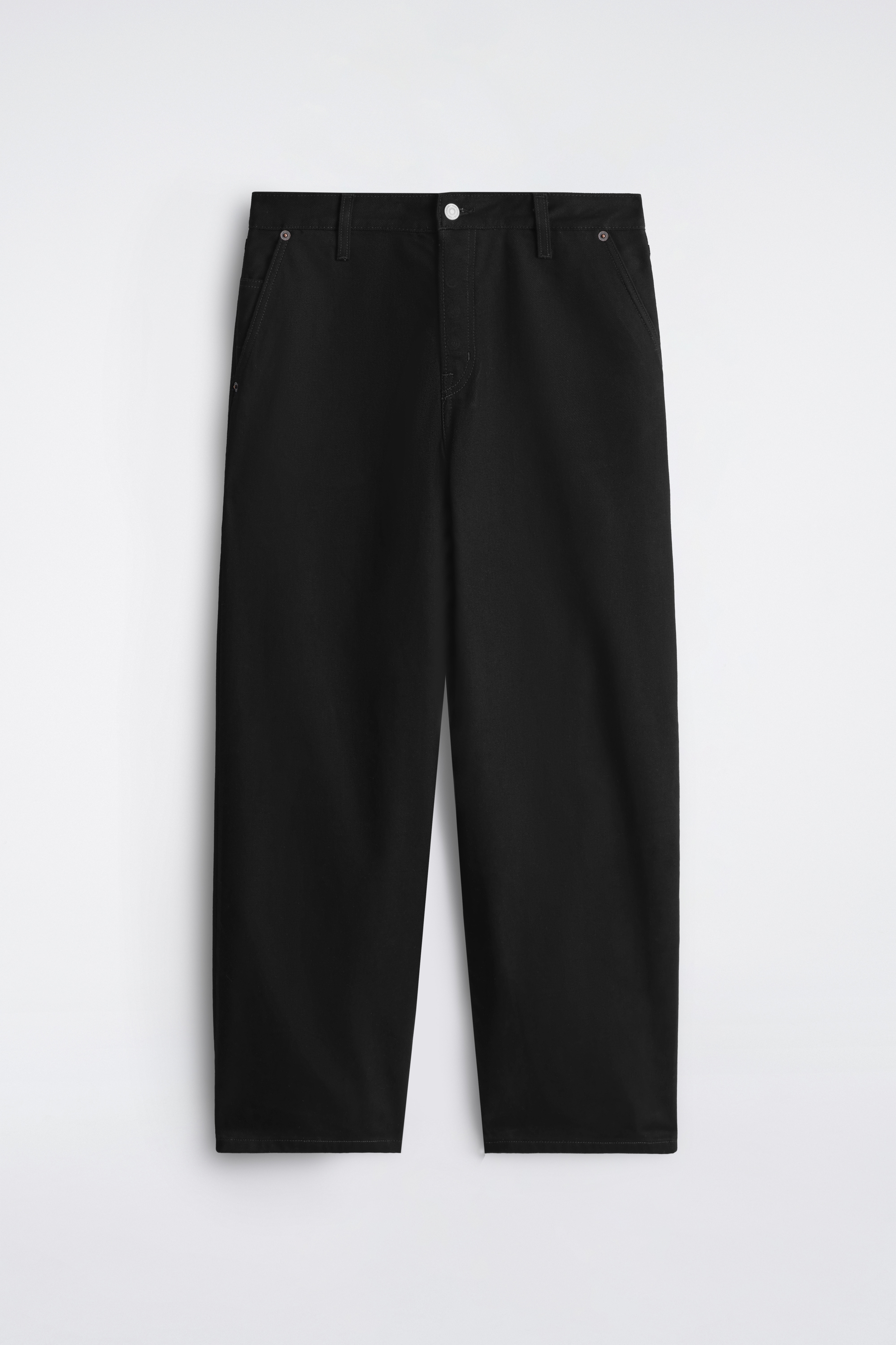 PANTALON LARGE EN DENIM - NOIR/BRUN FONCÉ