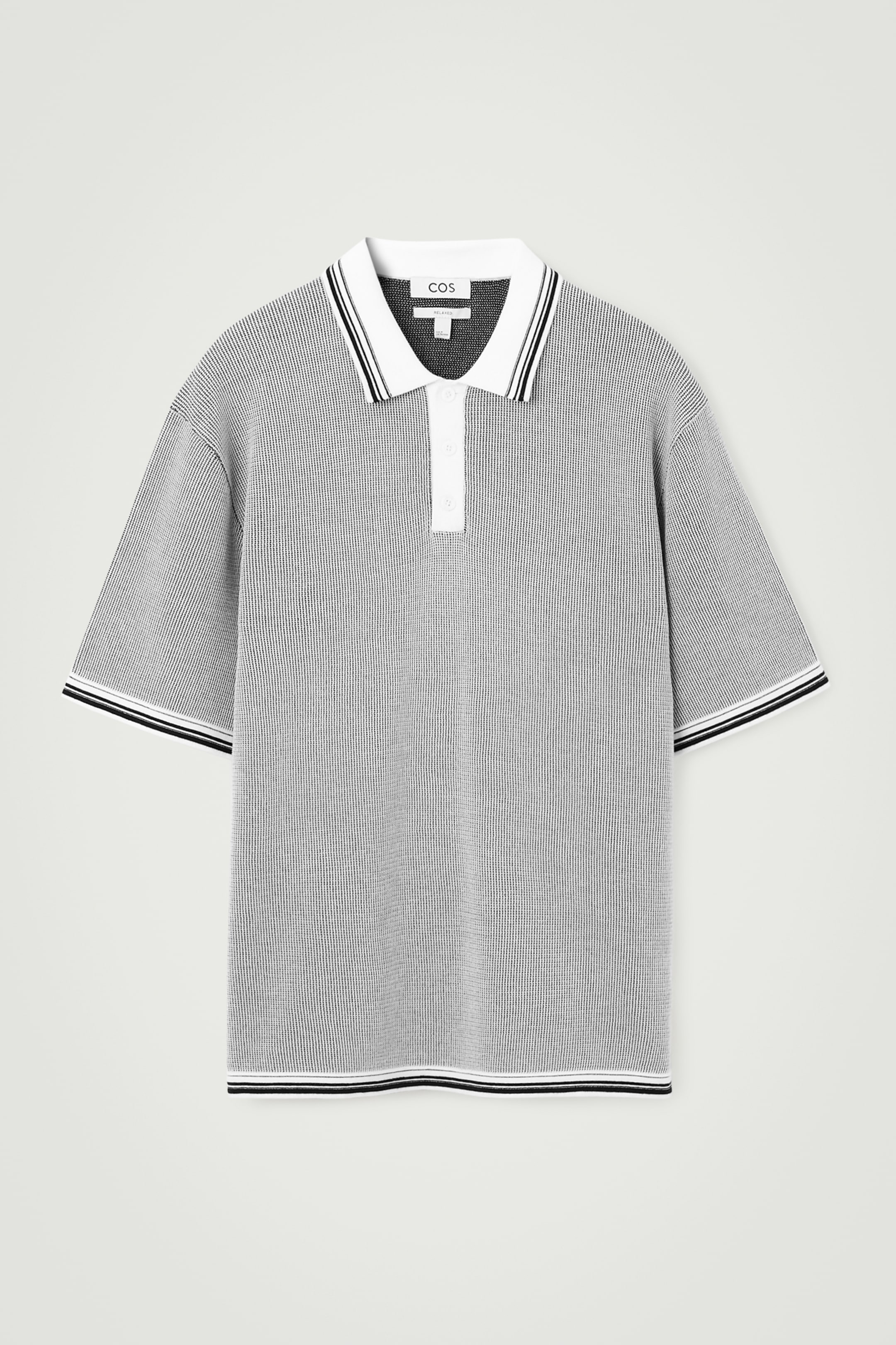 Ingrandisci l'immagine: WAFFLE-KNIT POLO SHIRT - WHITE - UOMO | H&M CH 1