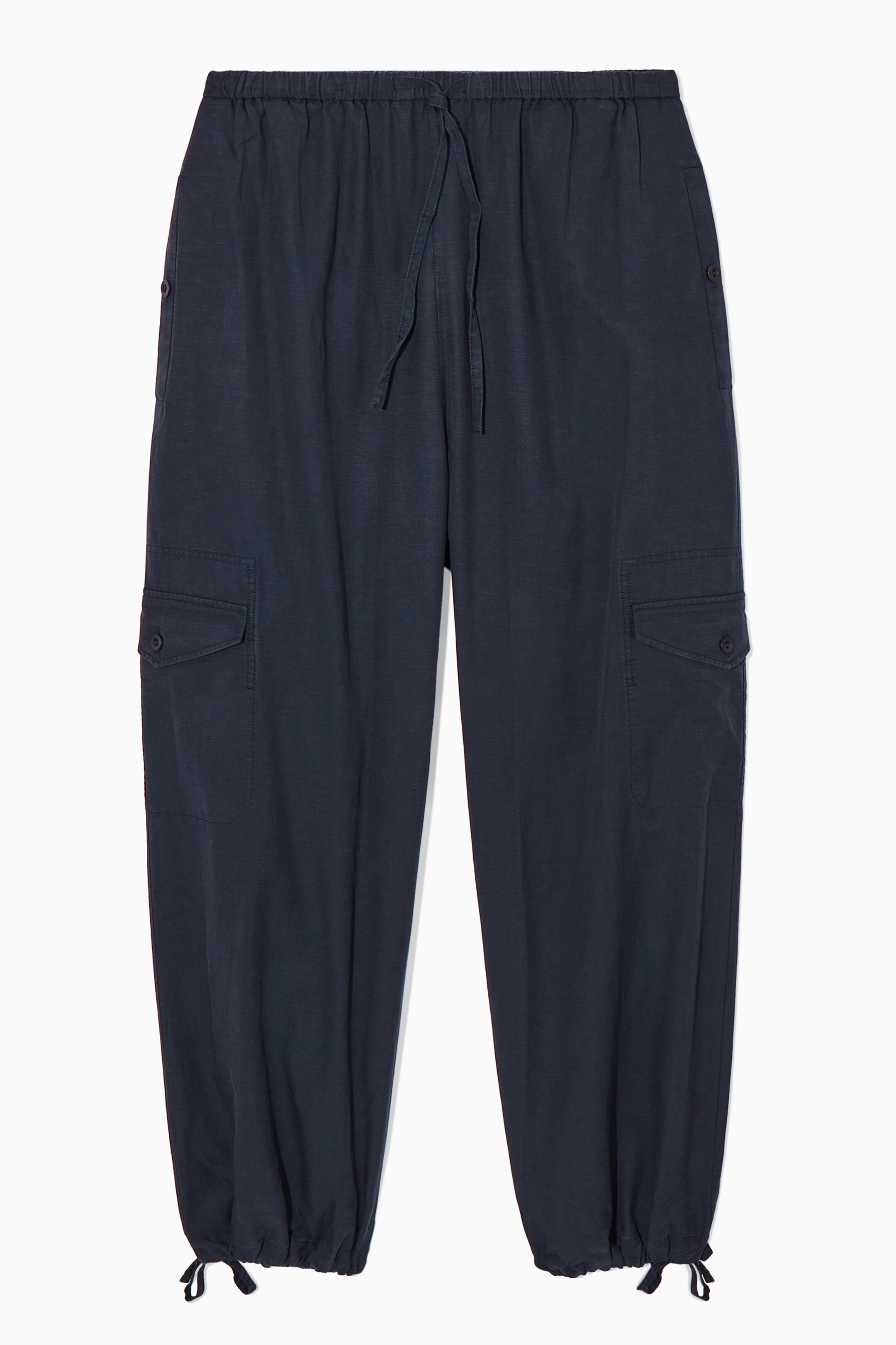 Näytä suurempi kuva: LIGHTWEIGHT DRAWSTRING CARGO TROUSERS - NAVY - NAISET | H&M FI 1