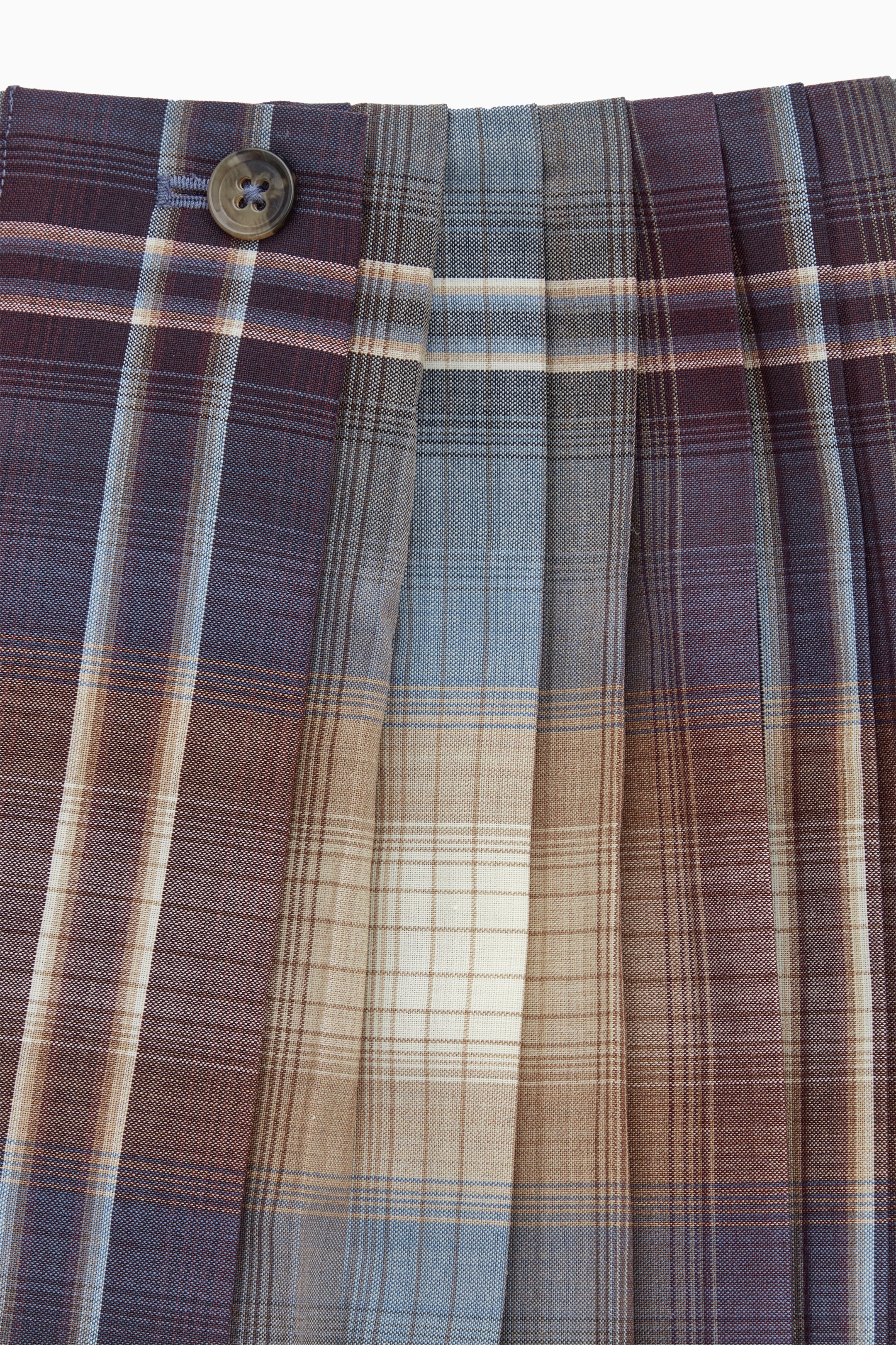 View larger image: PLEATED WOOL-BLEND MIDI SKIRT - LIGHT BLUE / BEIGE / CHECKED - Ladies | H&M GB 2