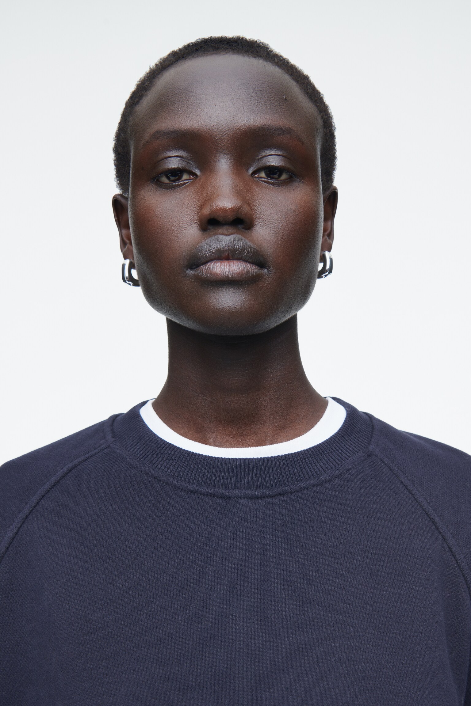 ROUNDED COTTON-JERSEY SWEATSHIRT - NAVY/MUSTARD - 5