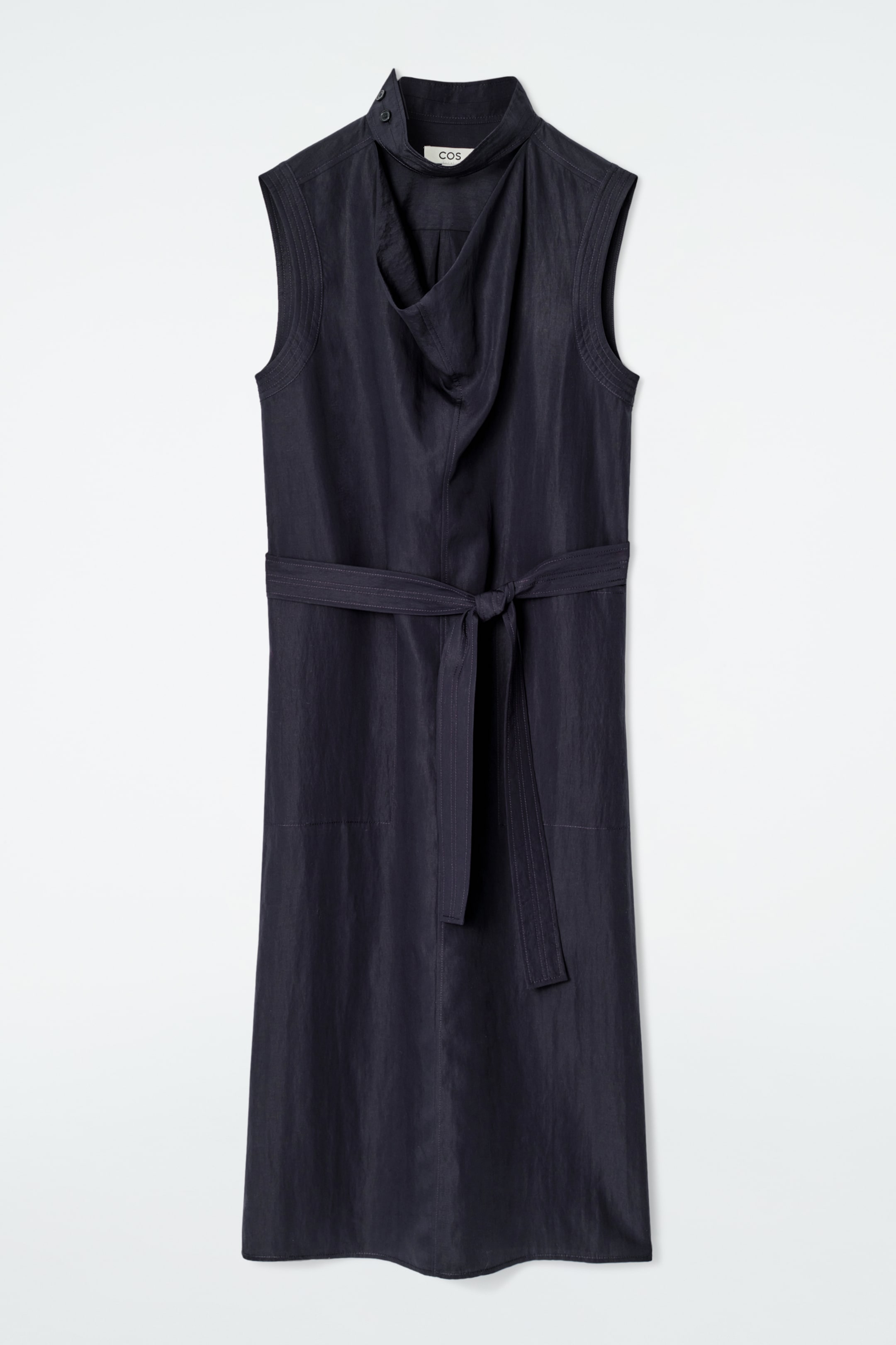 Visa större bild: MIDIKLÄNNING MED UTSNITT OCH DRAPERAD HALSRINGNING - INDIGO - DAM | H&M SE 7