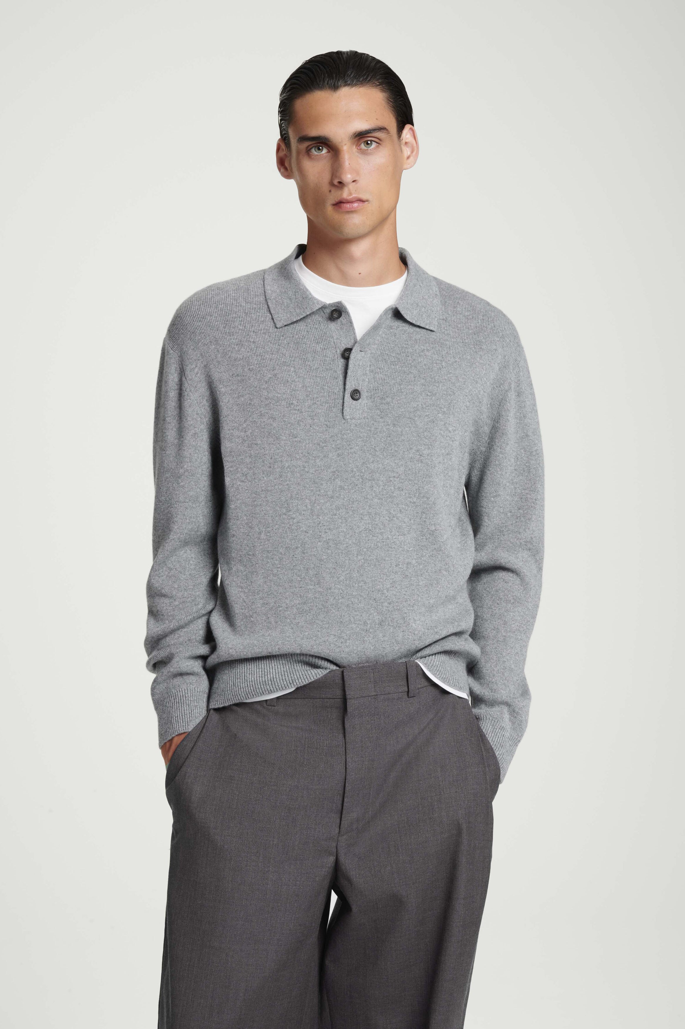 [RECTO] / ☆ 24FW DASHING COLOR POLO SWEATSHIRT/MELANGE GREY 51a60704b2cd01f24ee91734487b16