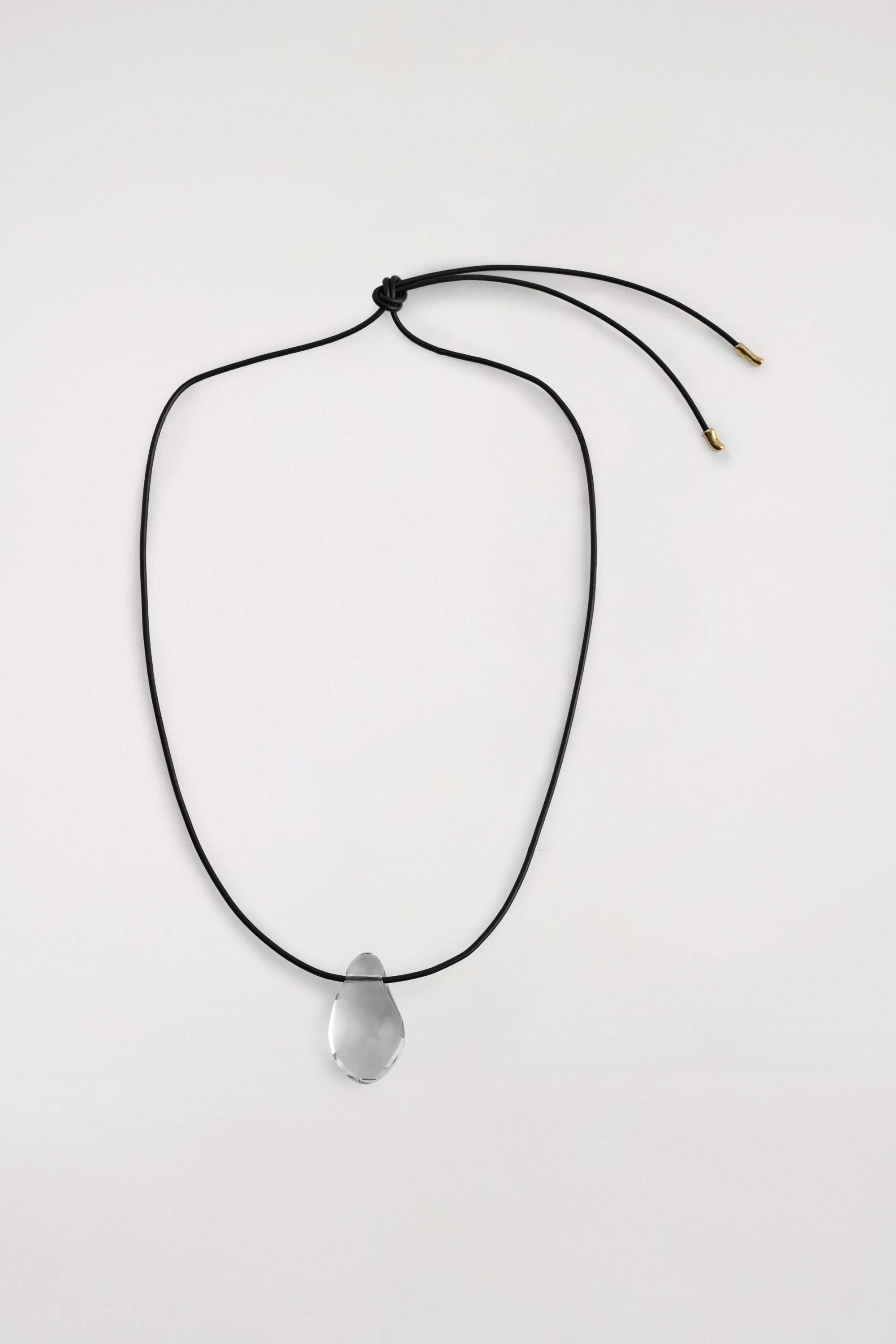 COLLANA CON PENDENTE IN VETRO - TRASPARENTE / NERO