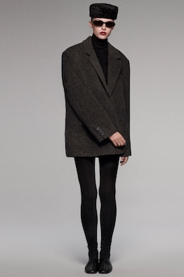 BRUSHED-WOOL BLAZER — CHARCOAL MÉLANGE 9