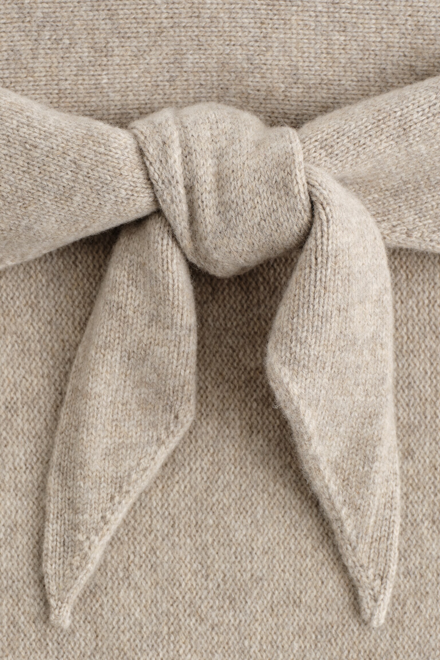 ÉCHARPE TRIANGLE OVERSIZE EN LAINE - BEIGE/BRUN FONCÉ - 3