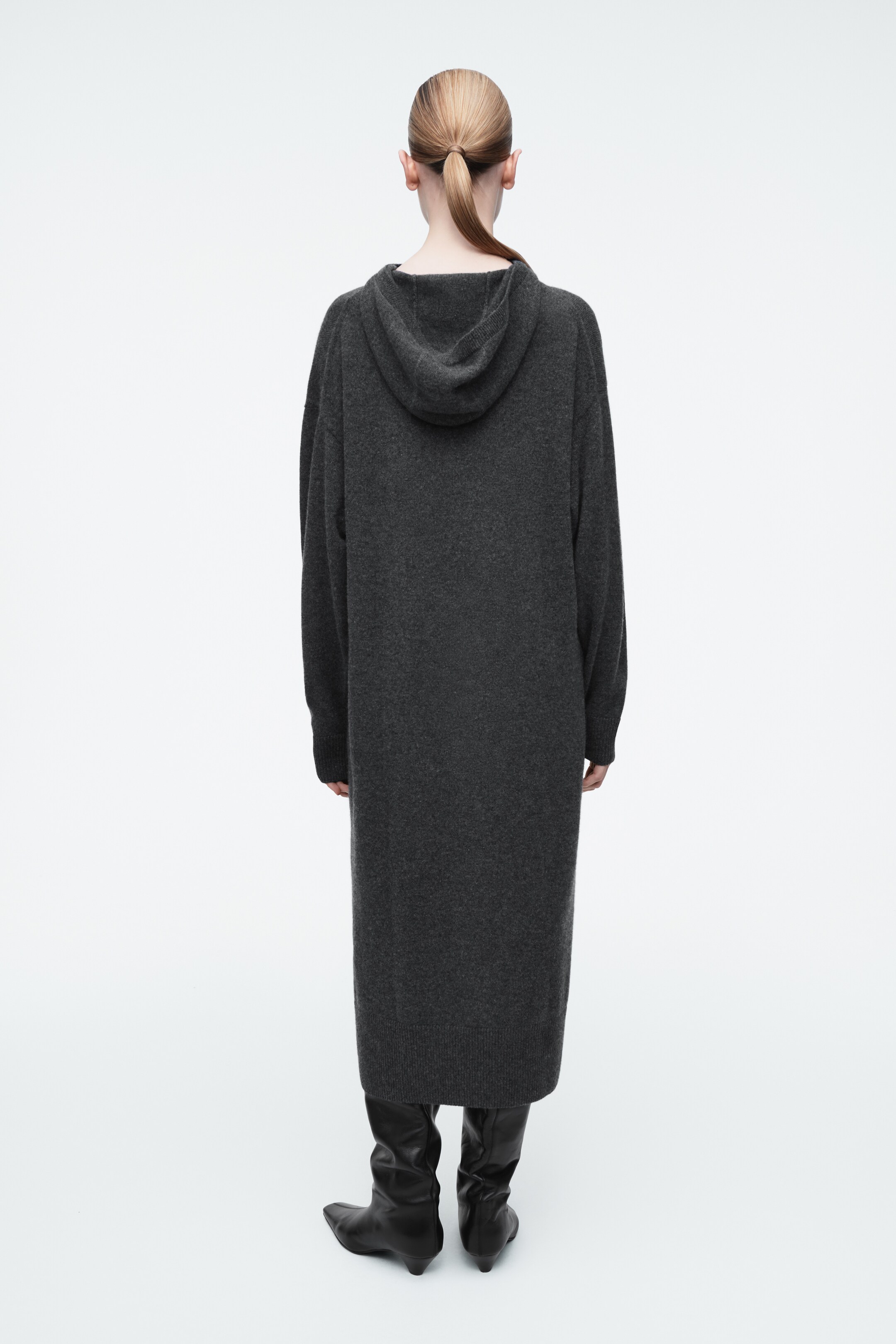 Agrandir l'image: ROBE LONGUE À CAPUCHE EN LAINE MÉRINOS - GRIS FONCÉ - FEMME | H&M FR 3