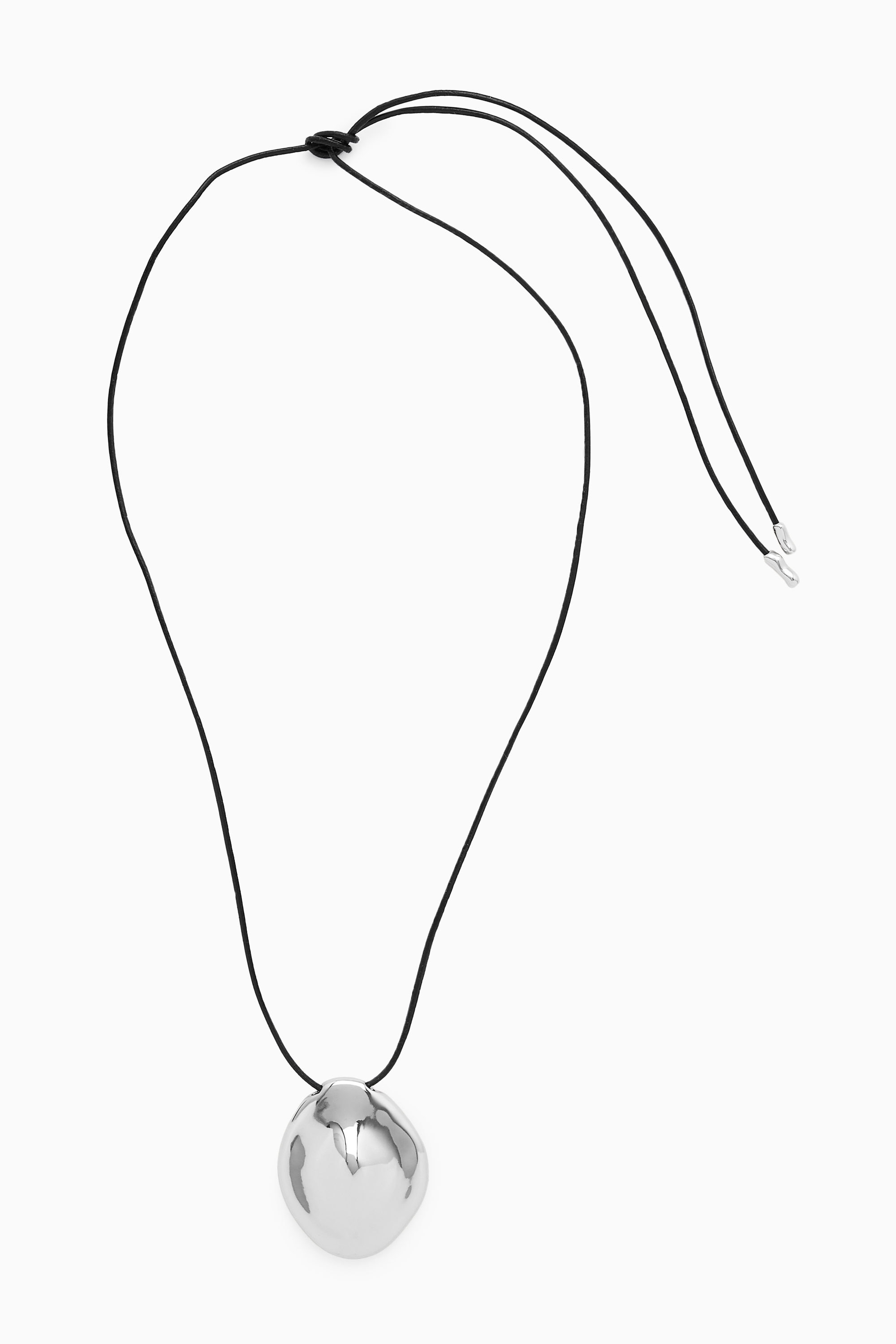 【 】Round Organic Shape Pendant Necklace ORGANIC-SHAPED PENDANT NECKLACE - SILVER | COS