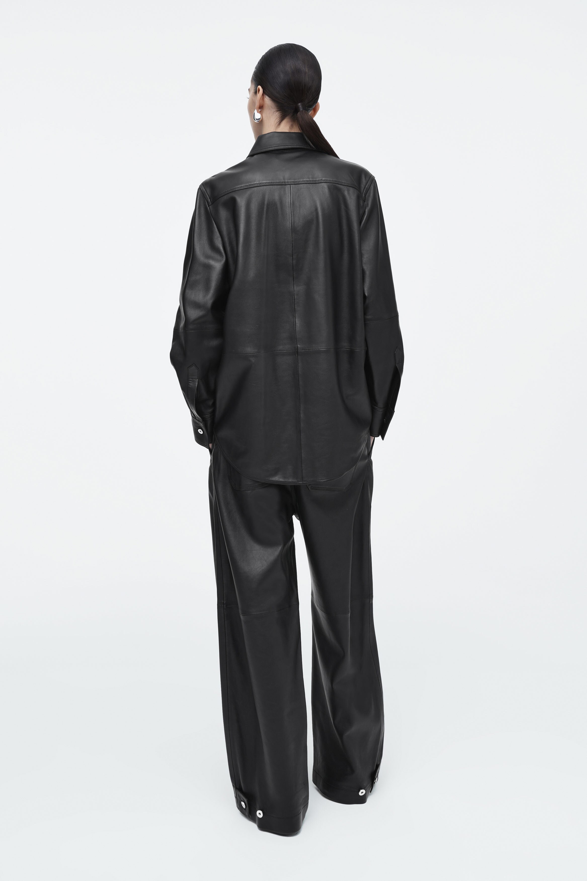 高*士様 c diem washable leather shirt ccp j LambLeatherShirtBlack-