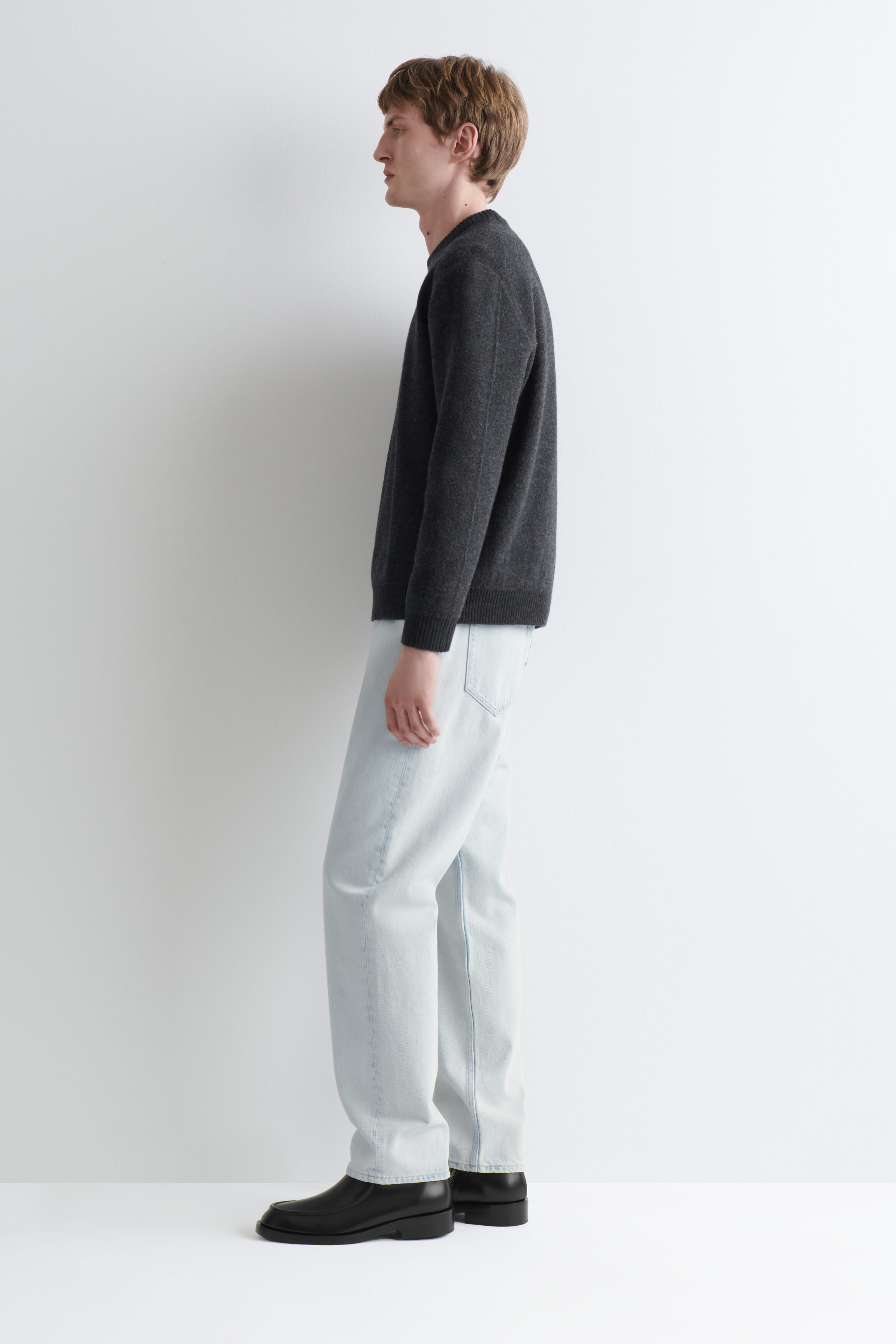 BOILED MERINO WOOL CREW-NECK SWEATER - thumbnail 3