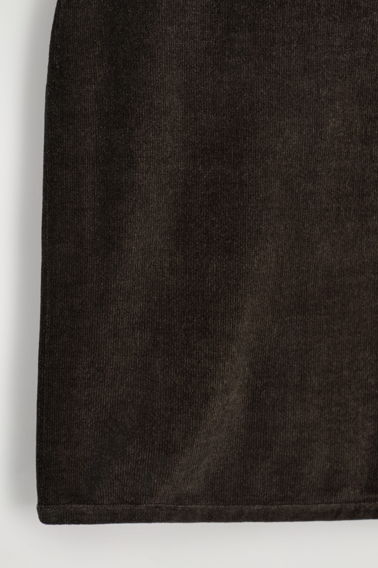 CHENILLE MINI SKIRT — BROWN