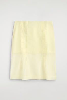 SHEER PINTUCKED SKIRT — YELLOW 8