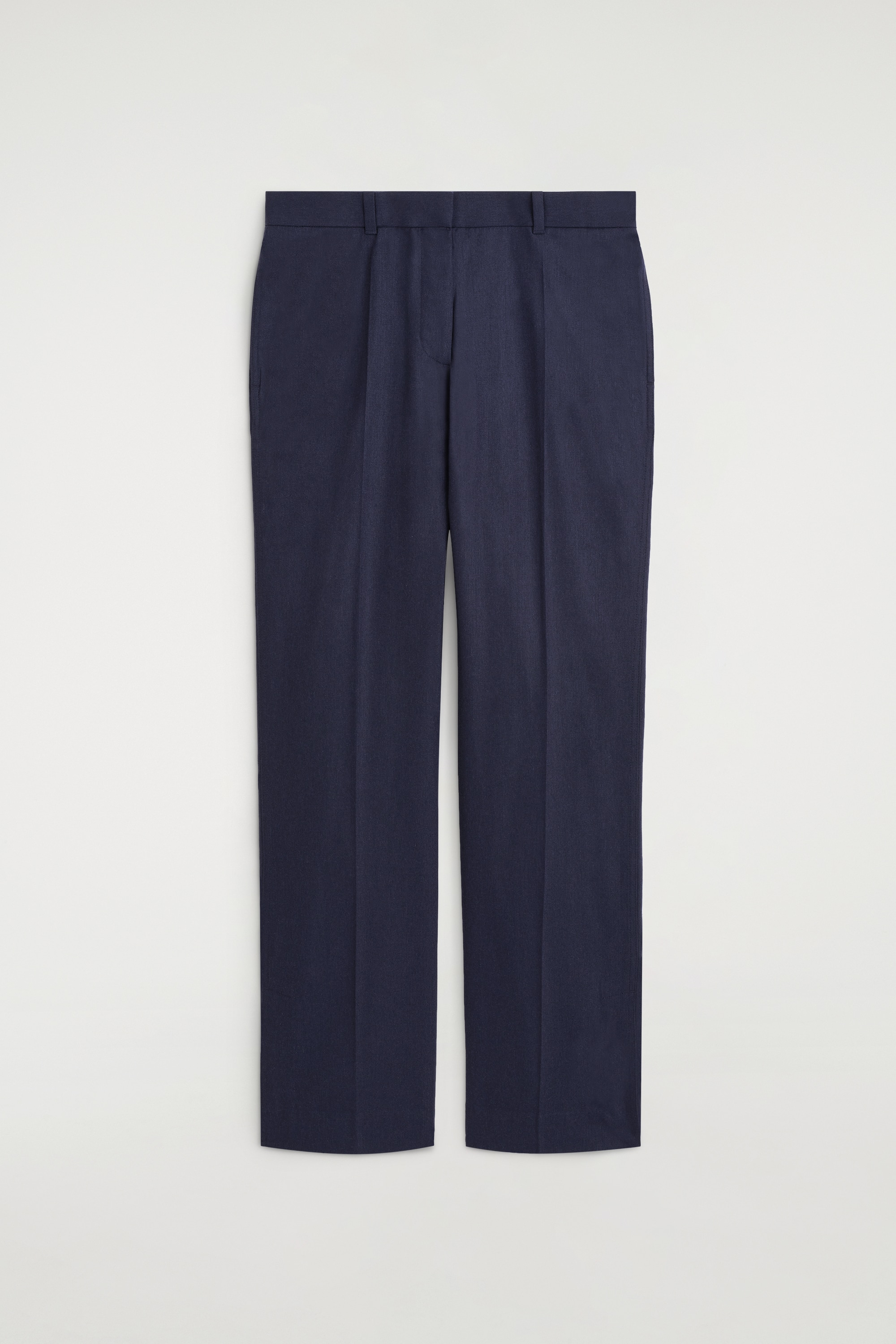 PANTALON ÉVASÉ EN MÉLANGE DE LAINE - BLEU MARINE