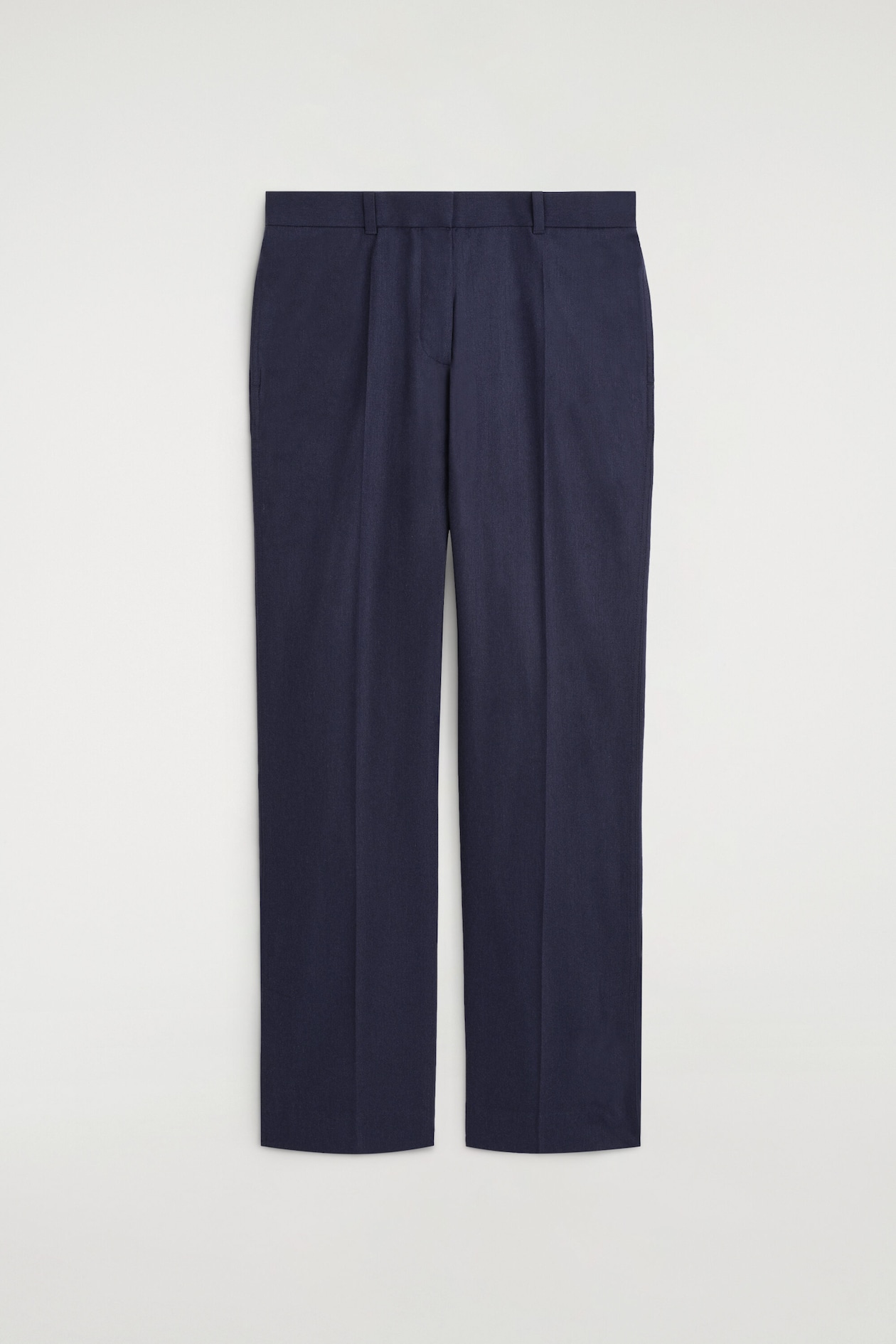 WOOL-BLEND FLARED PANTS — NAVY