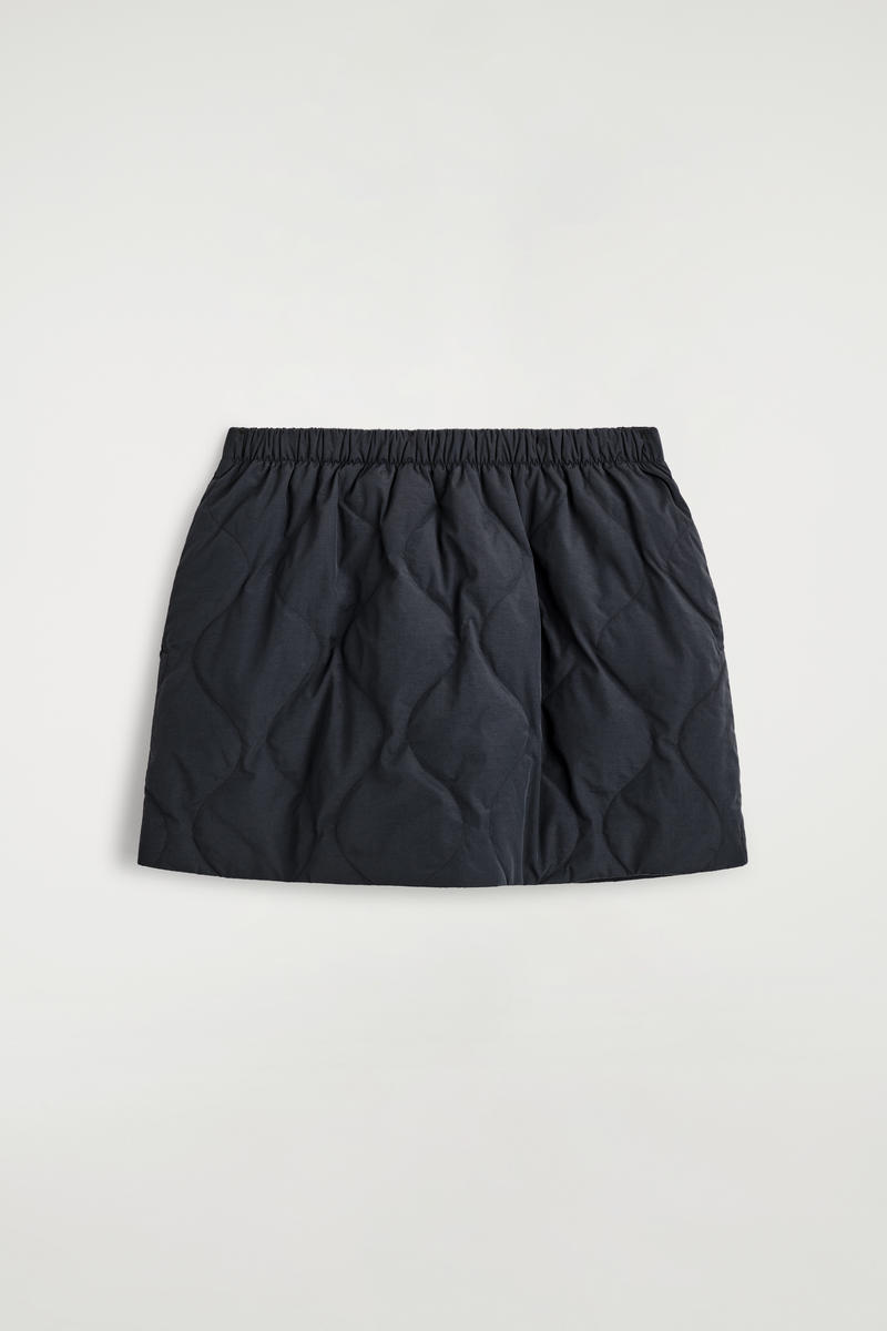 Cos Quilted Down Mini Skirt In Blue