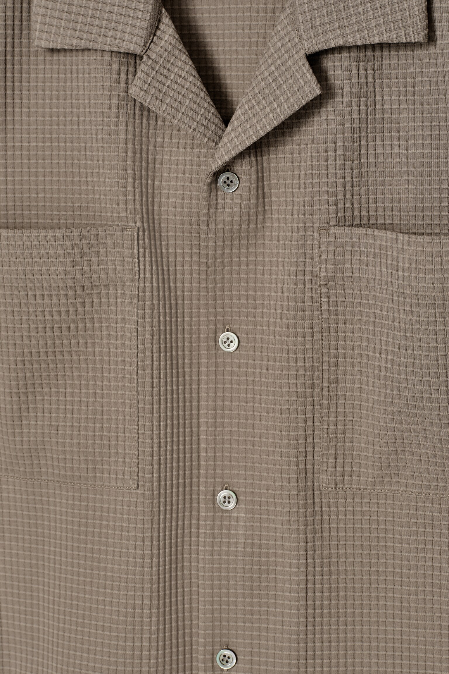 CHEMISE RESORT DÉCONTRACTÉE EN COTON TEXTURÉ - BRUN/BLEU MARINE - 6
