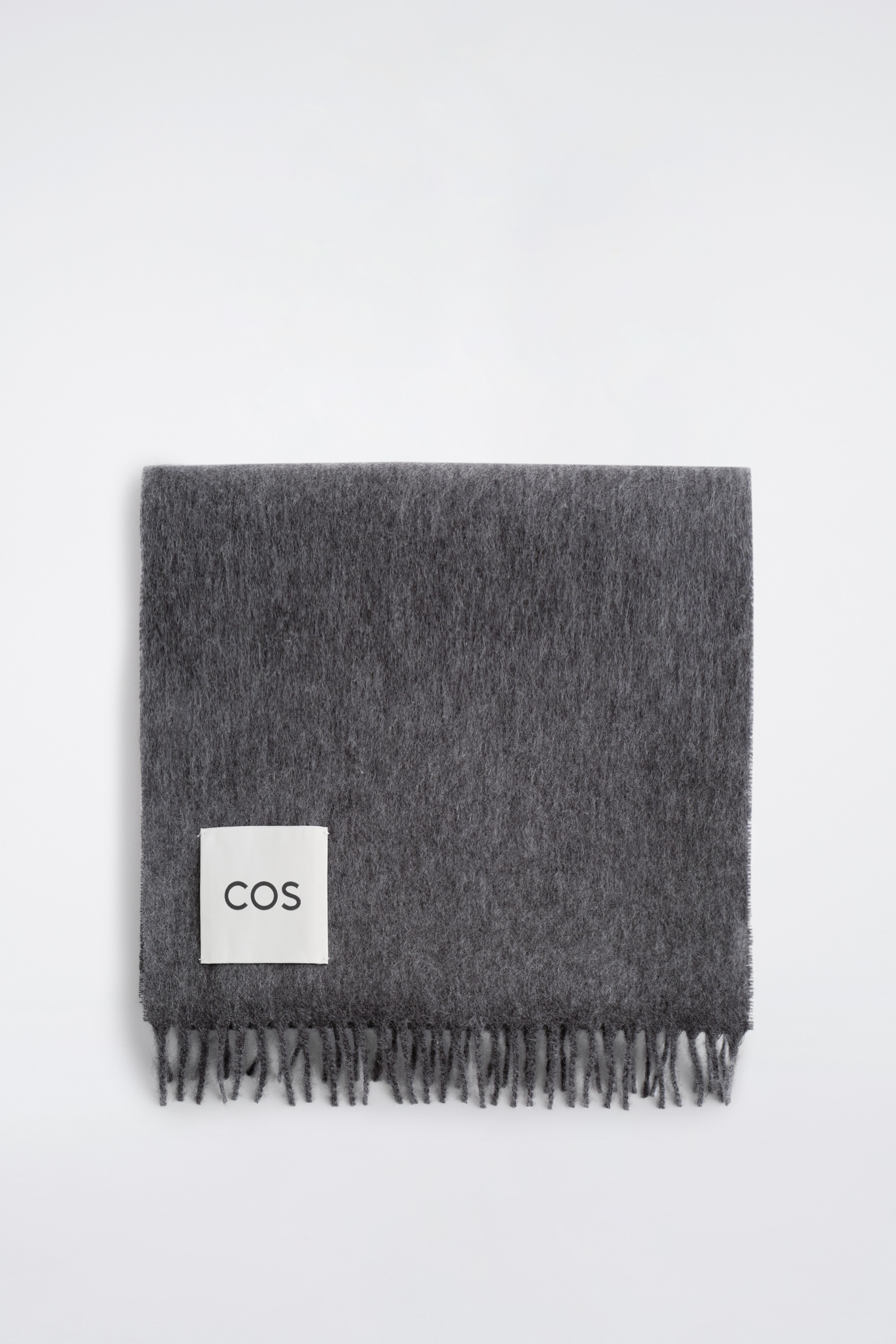 BUFANDA CASHMERE FLECOS - GRIS JASPEADO/AZUL MARINO JASPEADO