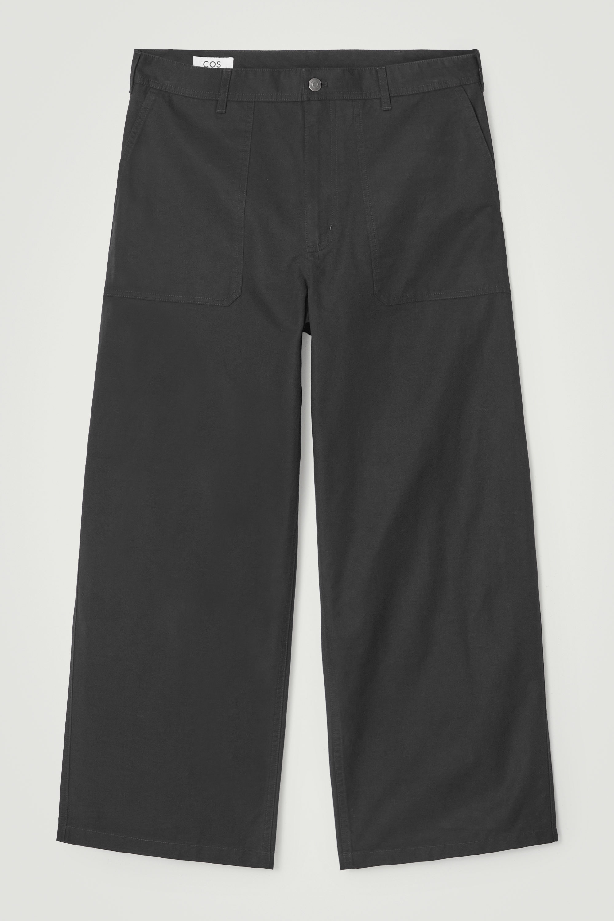 WIDE-LEG COTTON UTILITY TROUSERS - BLACK | COS