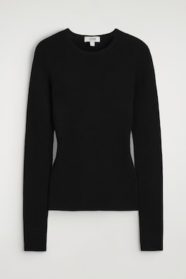 SEAMLESS MERINO WOOL LONG-SLEEVED TOP — BLACK 6