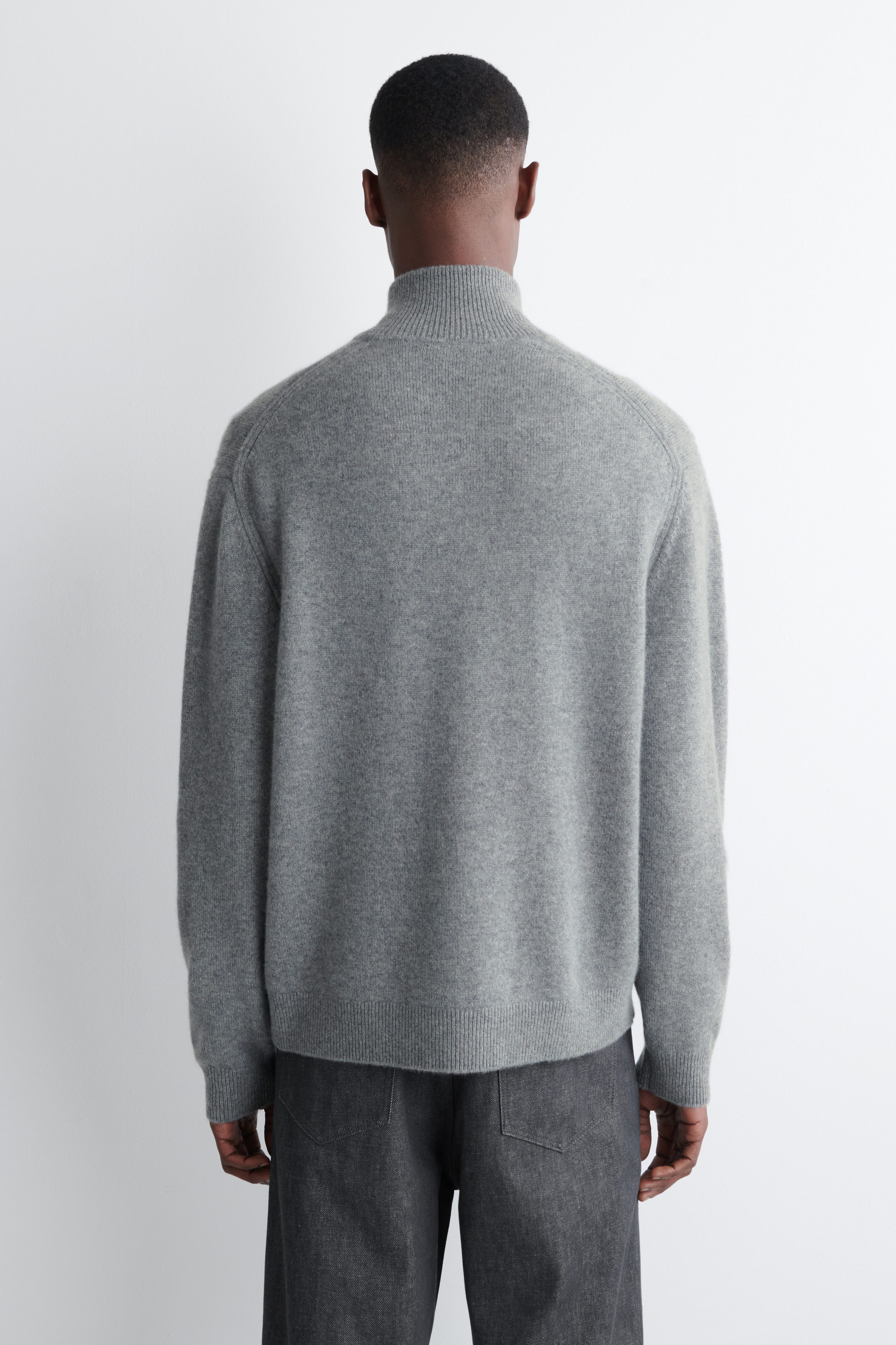 CASHMERE ZIP-UP JUMPER - GREY | COS