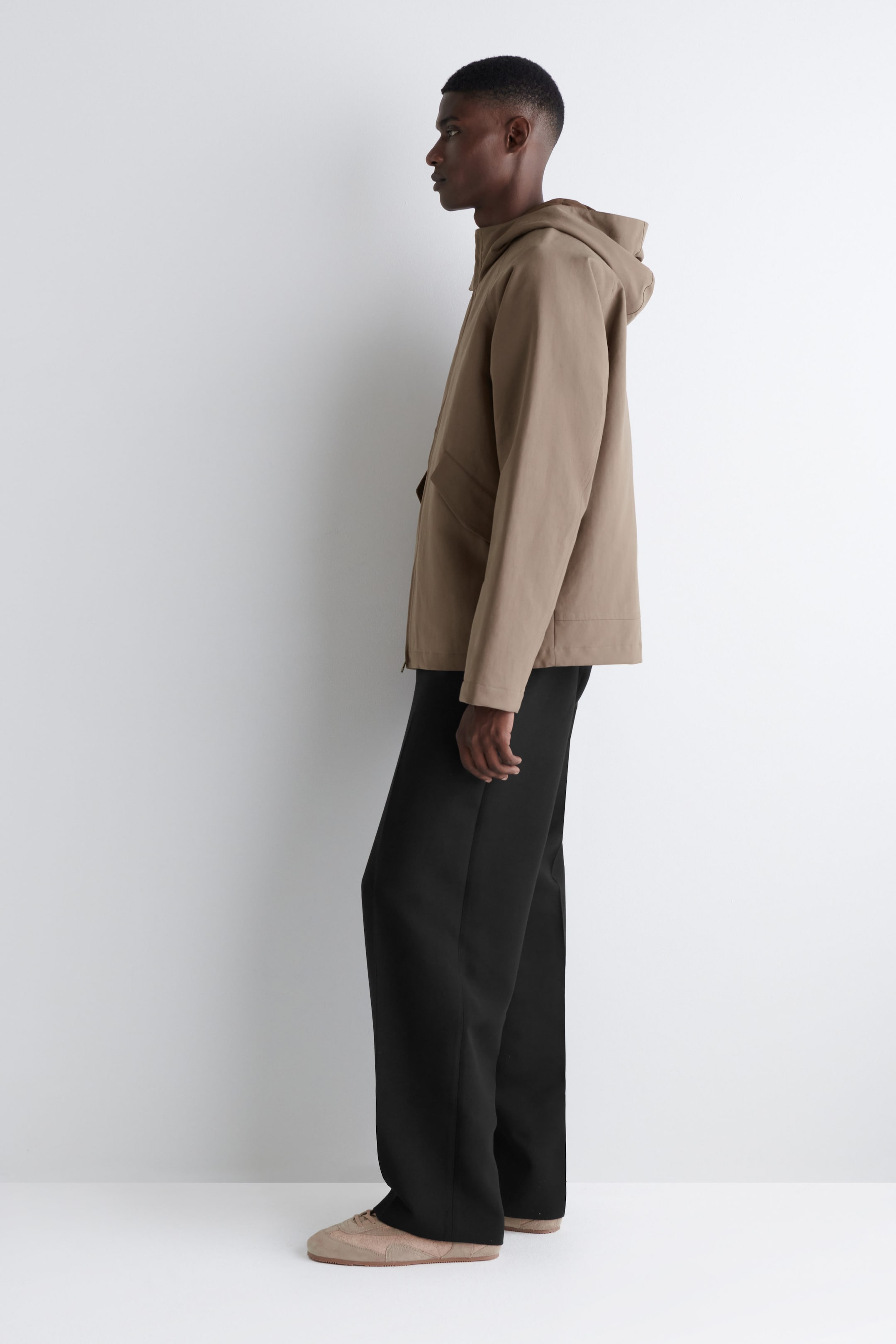 TECHNICAL COTTON HOODED JACKET