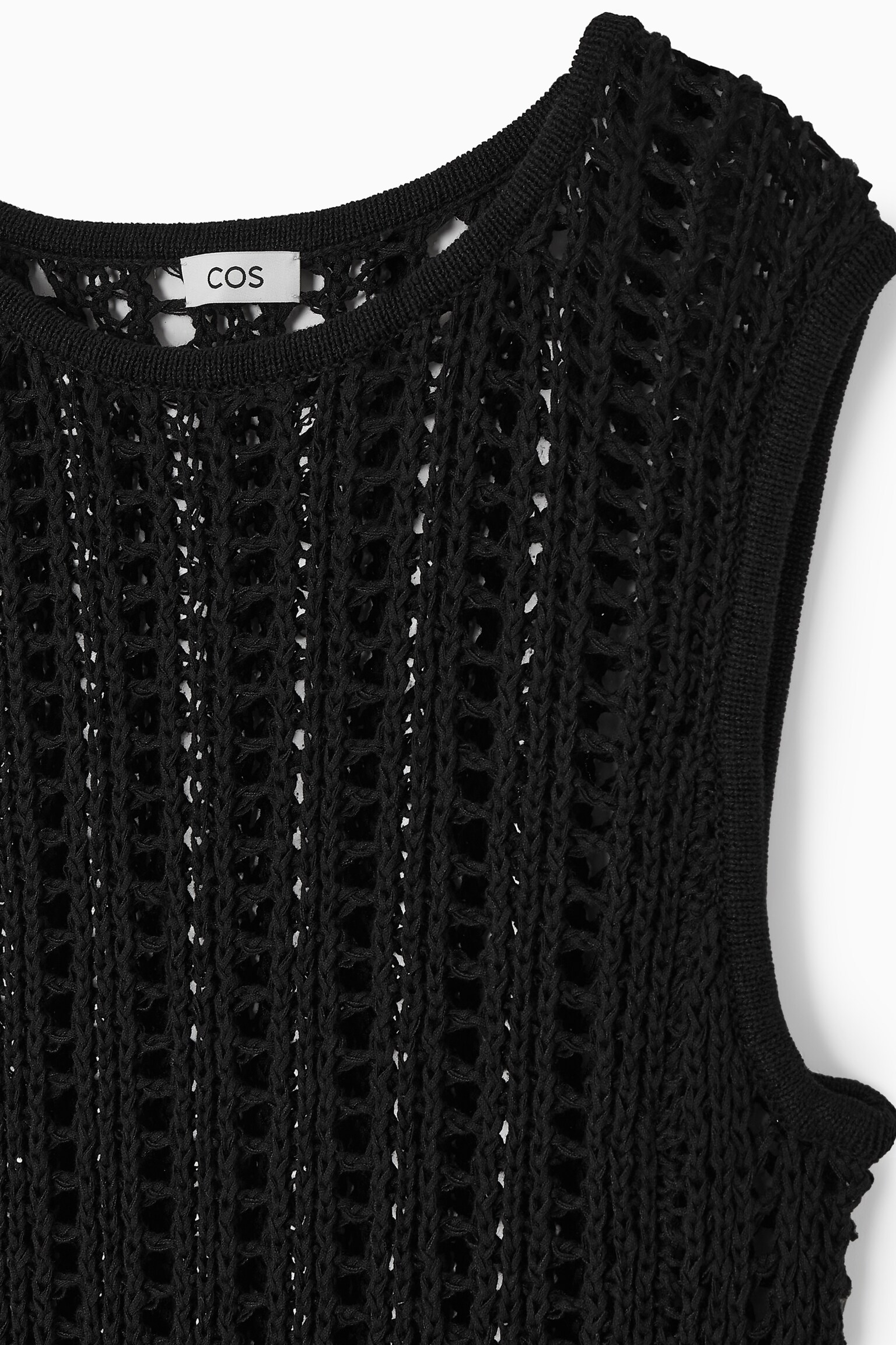 OPEN-KNIT MAXI DRESS - BLACK - 2