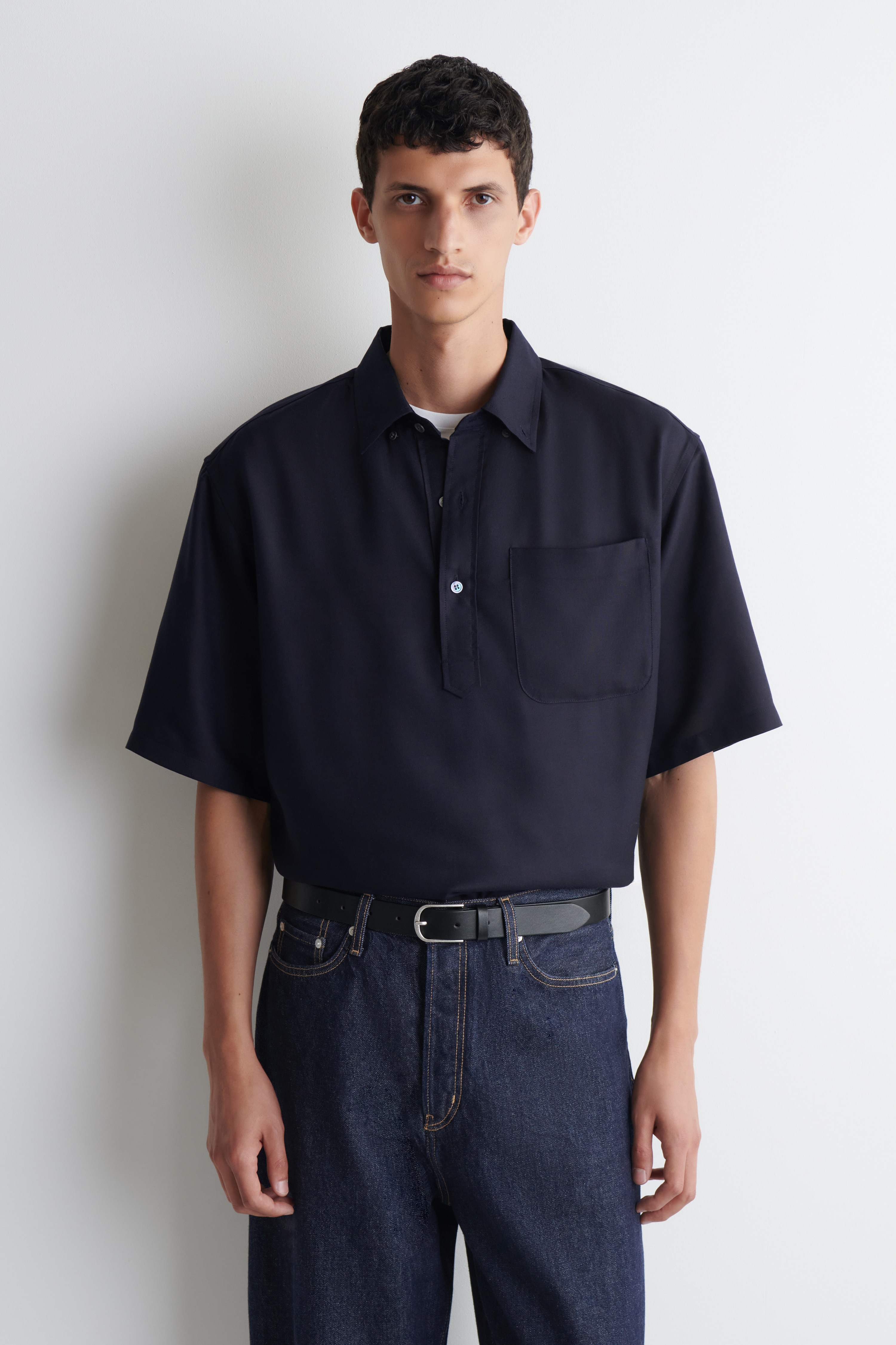 OVERSIZED-POPOVER-HEMD - NAVYBLAU