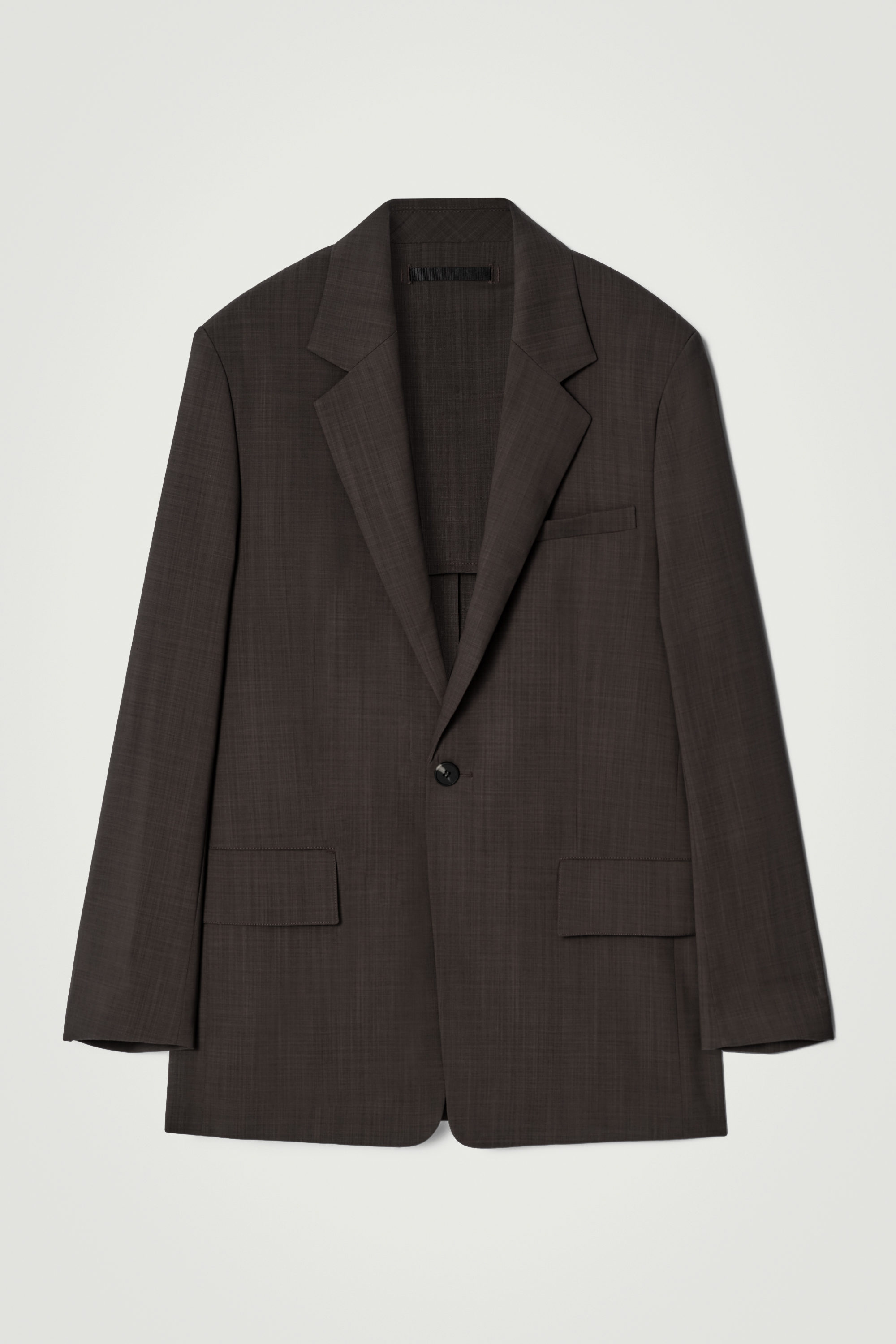 SLIM WOOL-MÉLANGE SINGLE-BREASTED BLAZER - NAVY MÉLANGE | COS