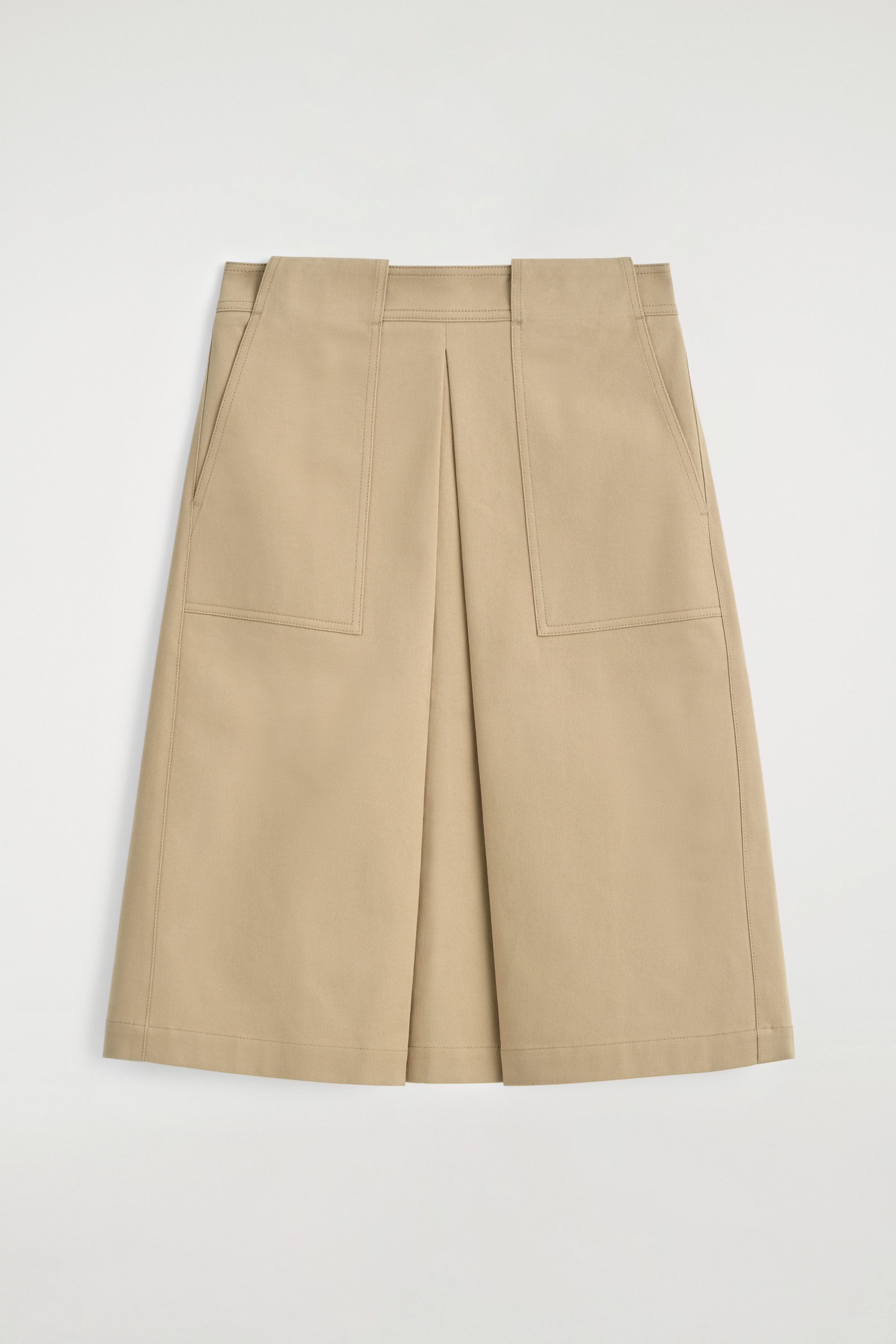 DECONSTRUCTED PLEATED COTTON MIDI SKIRT - BEIGE | COS US