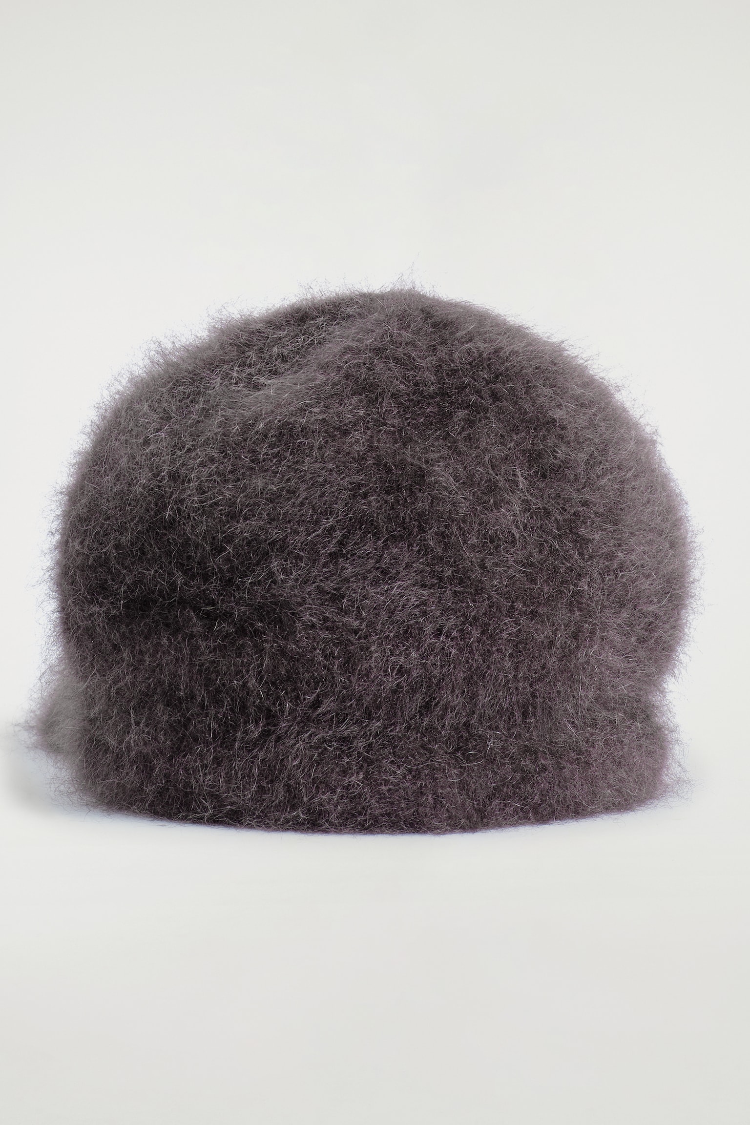 BRUSHED-CASHMERE BASEBALL CAP - BROWN/GREY - 5