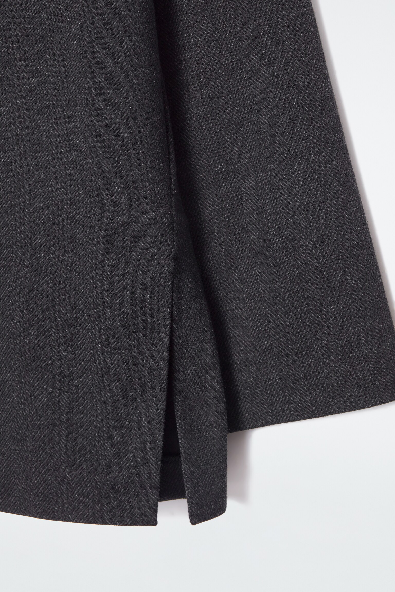 OVERSIZED HERRINGBONE FUNNEL-NECK TOP - CHARCOAL / HERRINGBONE - 3