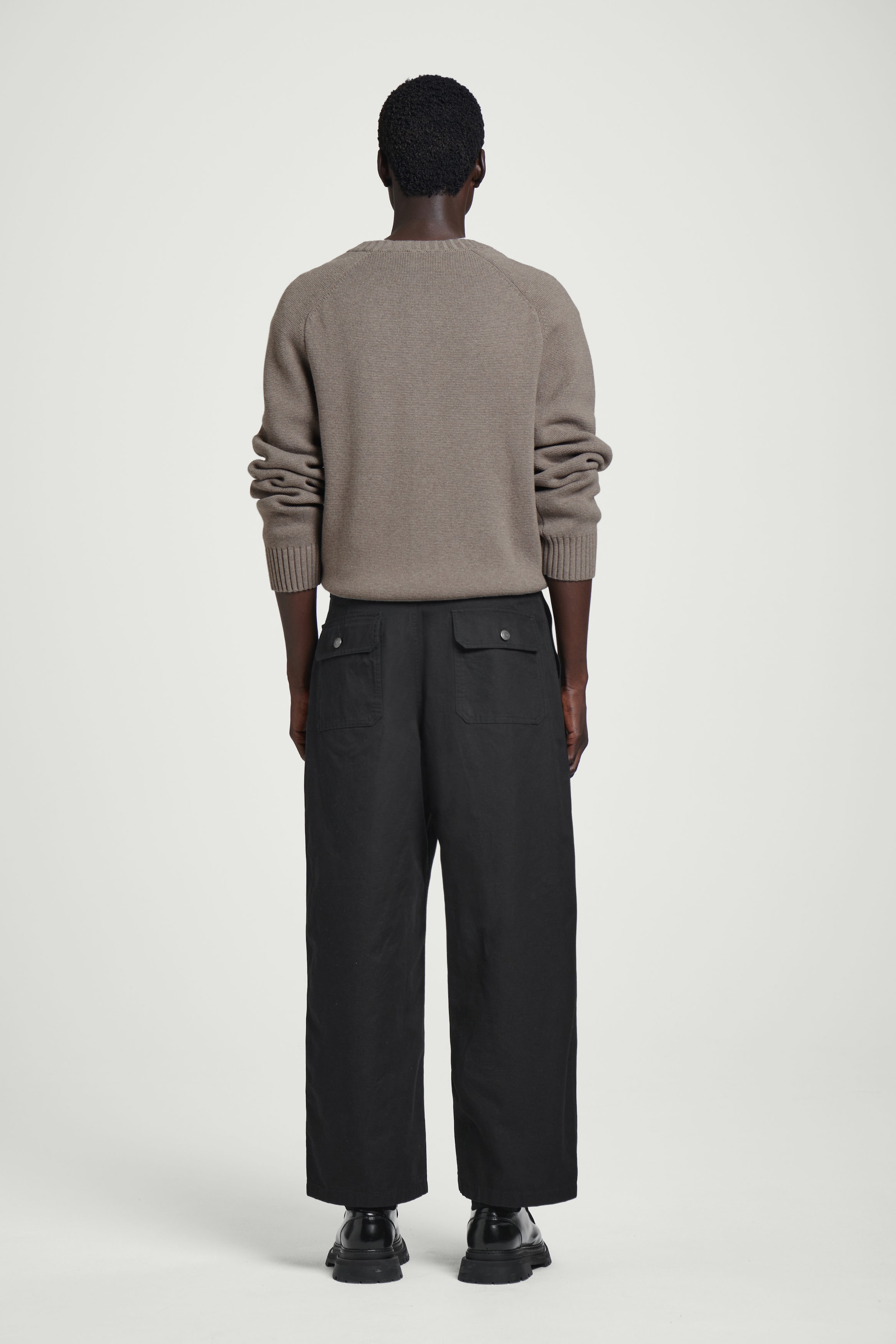 WIDE-LEG COTTON UTILITY TROUSERS