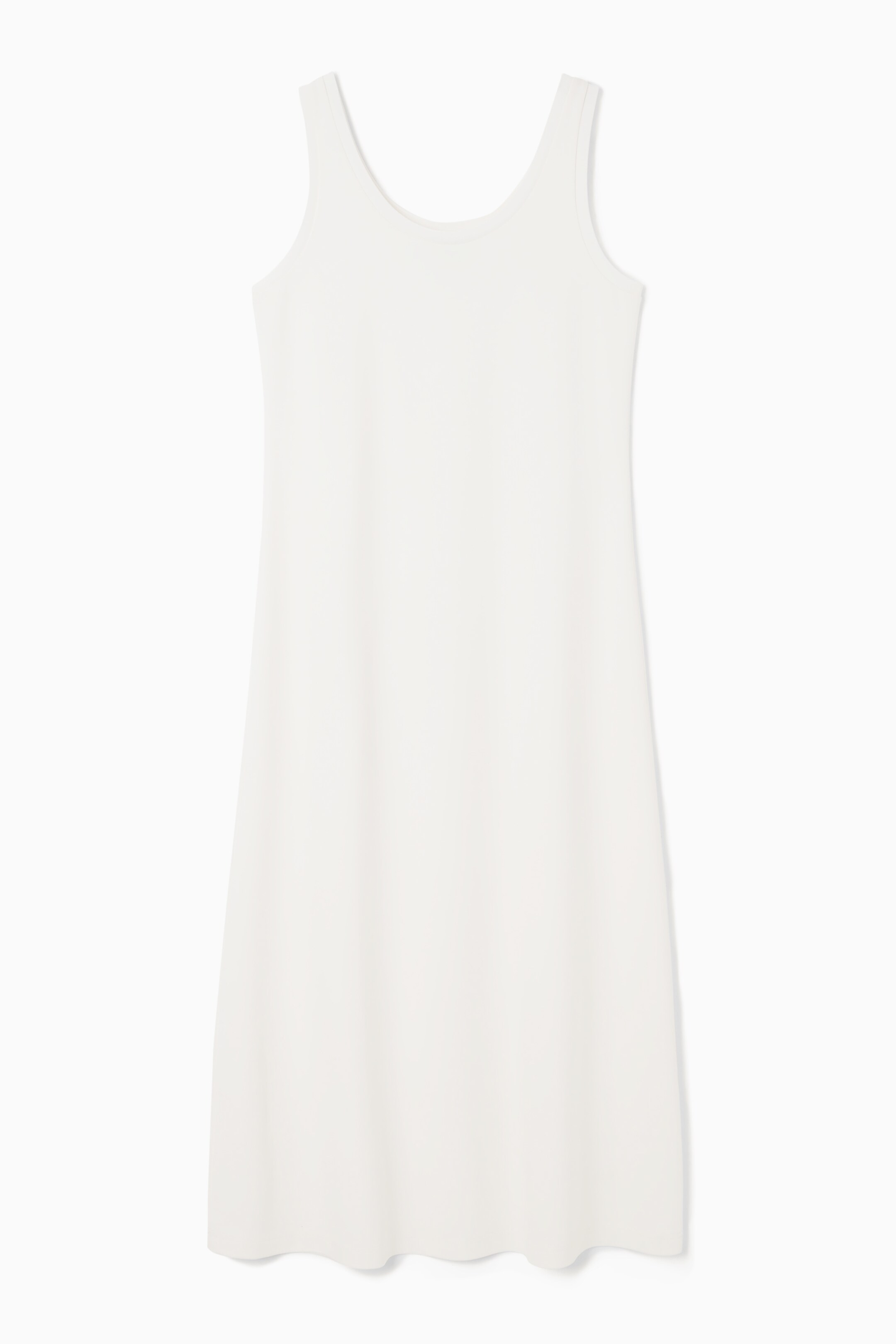 View larger image: SCOOP-NECK JERSEY MIDI DRESS - WHITE - Ladies | H&M GB 1