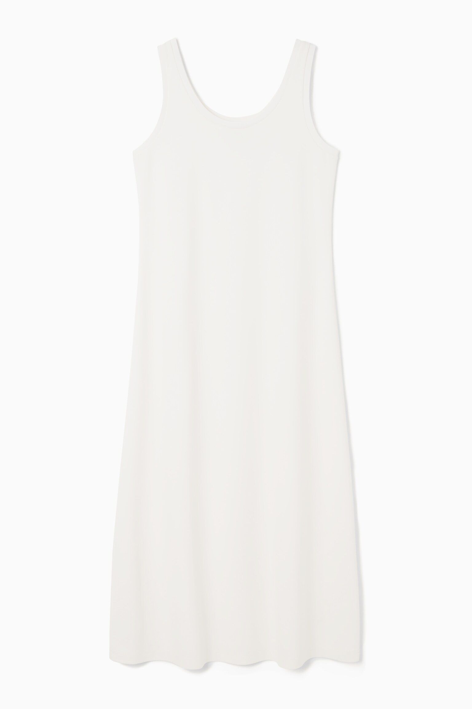 SCOOP-NECK JERSEY MIDI DRESS - WHITE/BLACK/BLUE