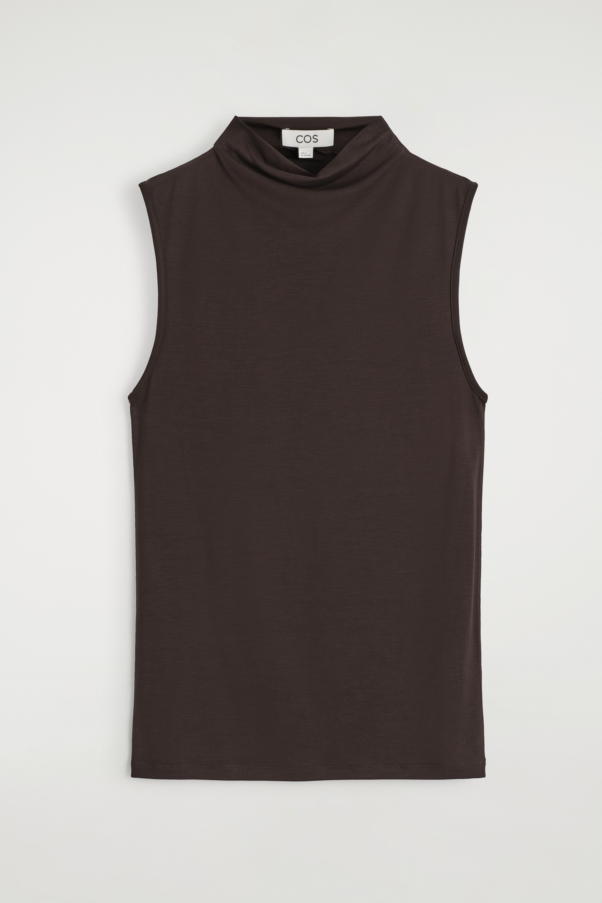 DRAPOVANÝ ROLÁKOVÝ TANK TOP - TMAVOHNEDÁ/TMAVOČERVENÉ