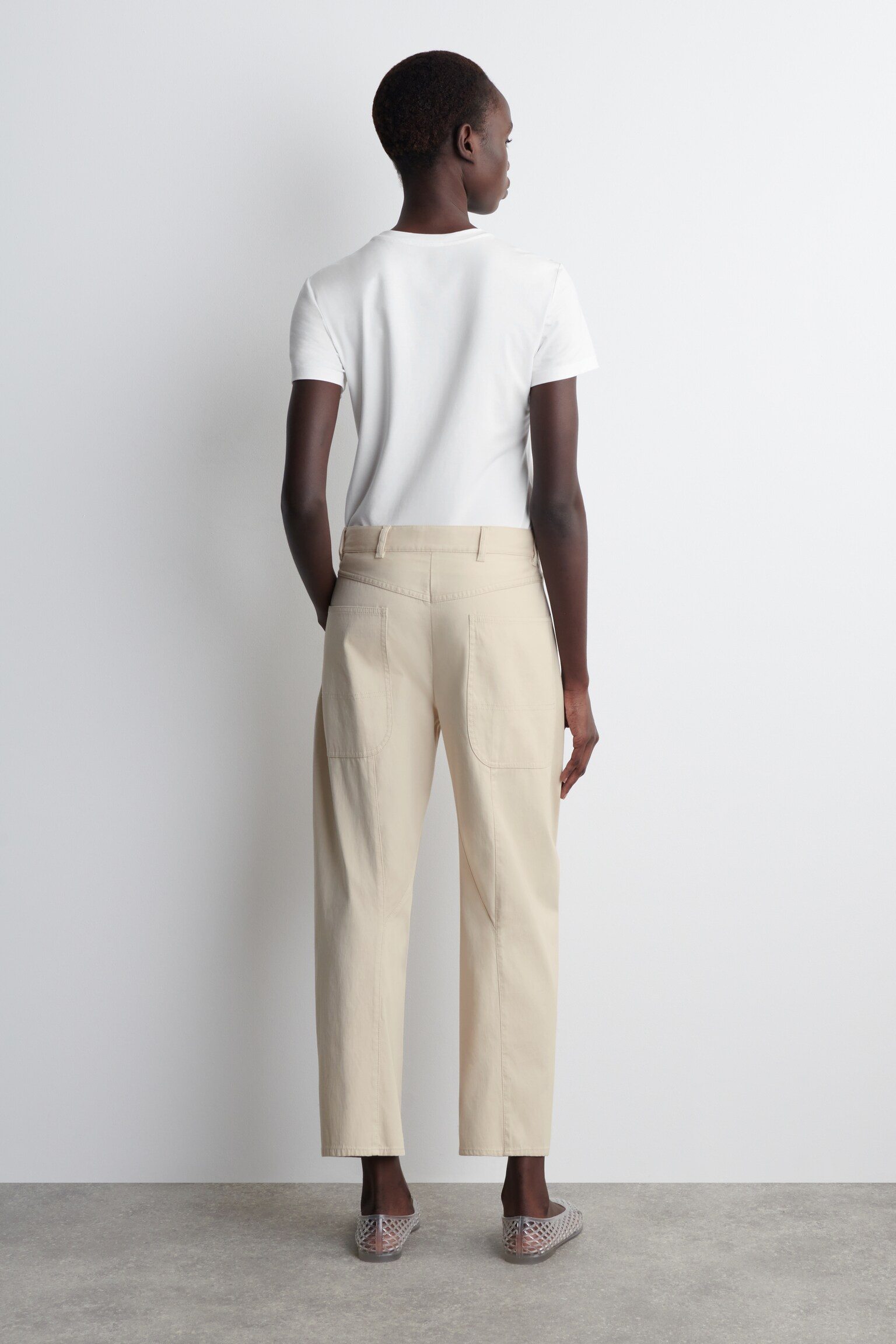 PANTALONI BARREL IN COTONE - BIANCO SPORCO - 6