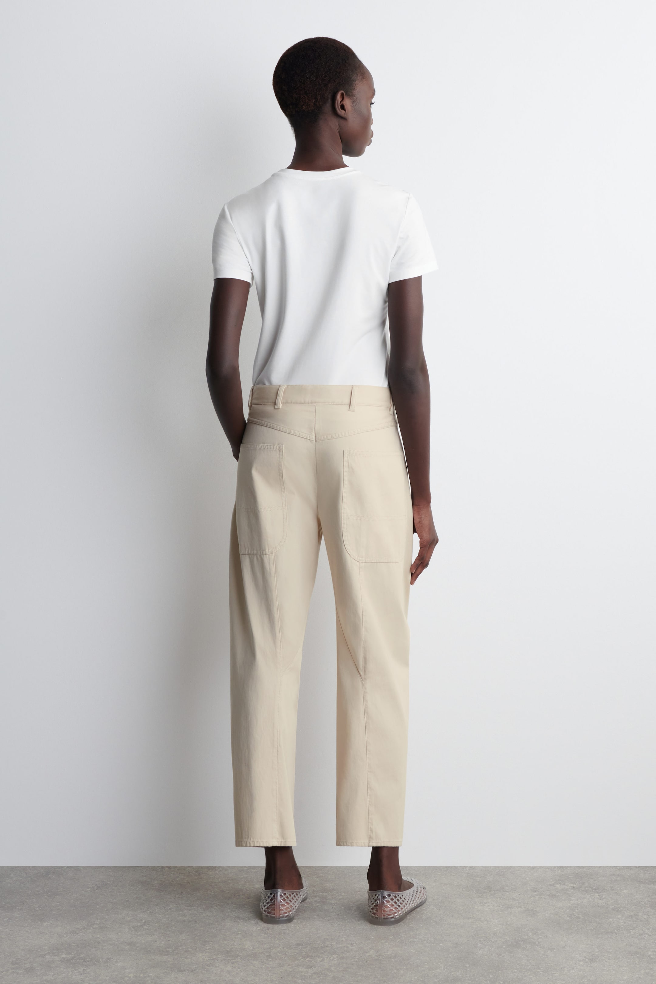BARREL-LEG COTTON PANTS