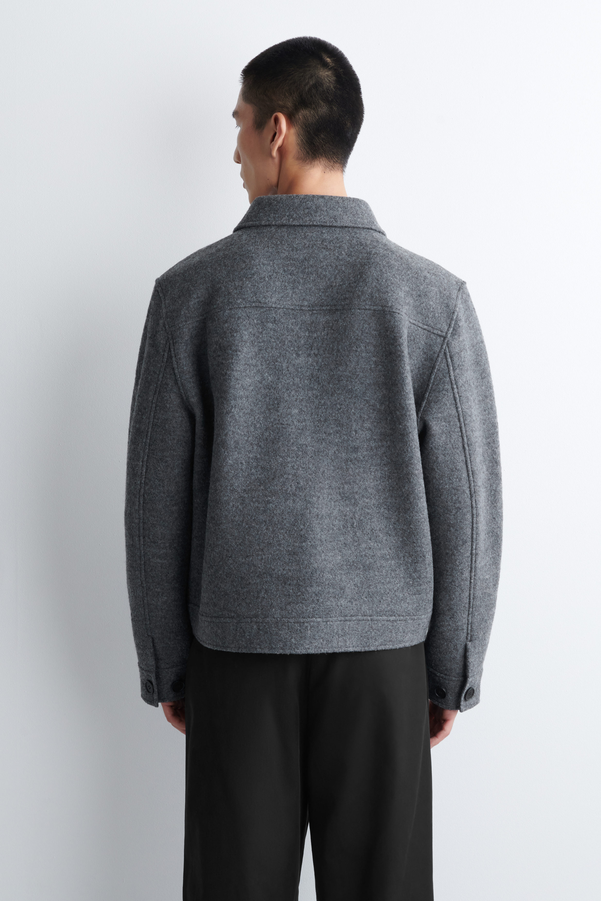 BOILED-WOOL JACKET - GREY MÉLANGE | COS
